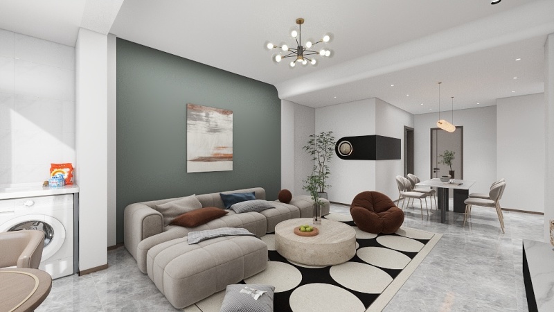 Modern Transitional Living Room with Gray Tone