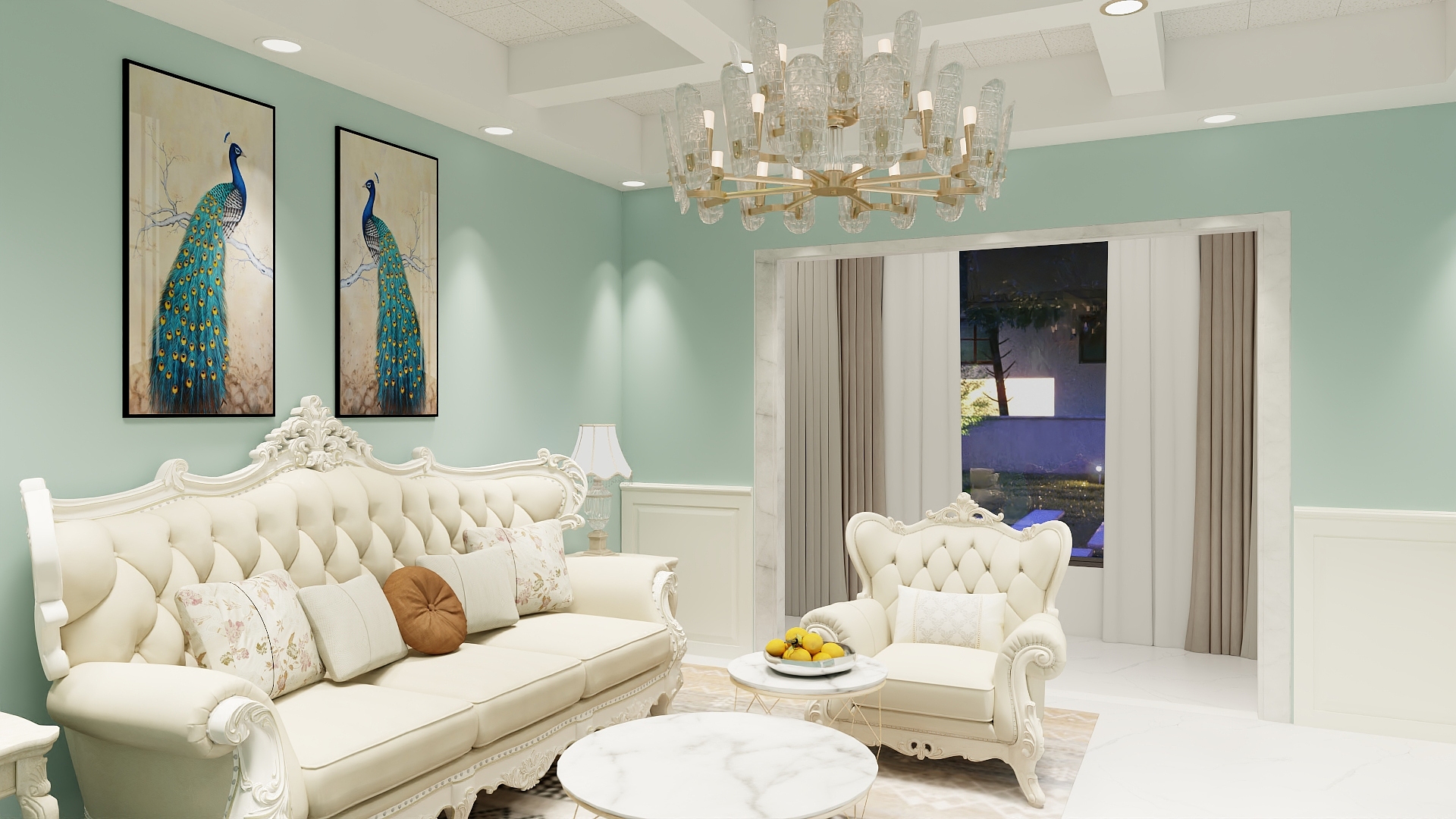 毅雀-美式客厅-装修设计方案