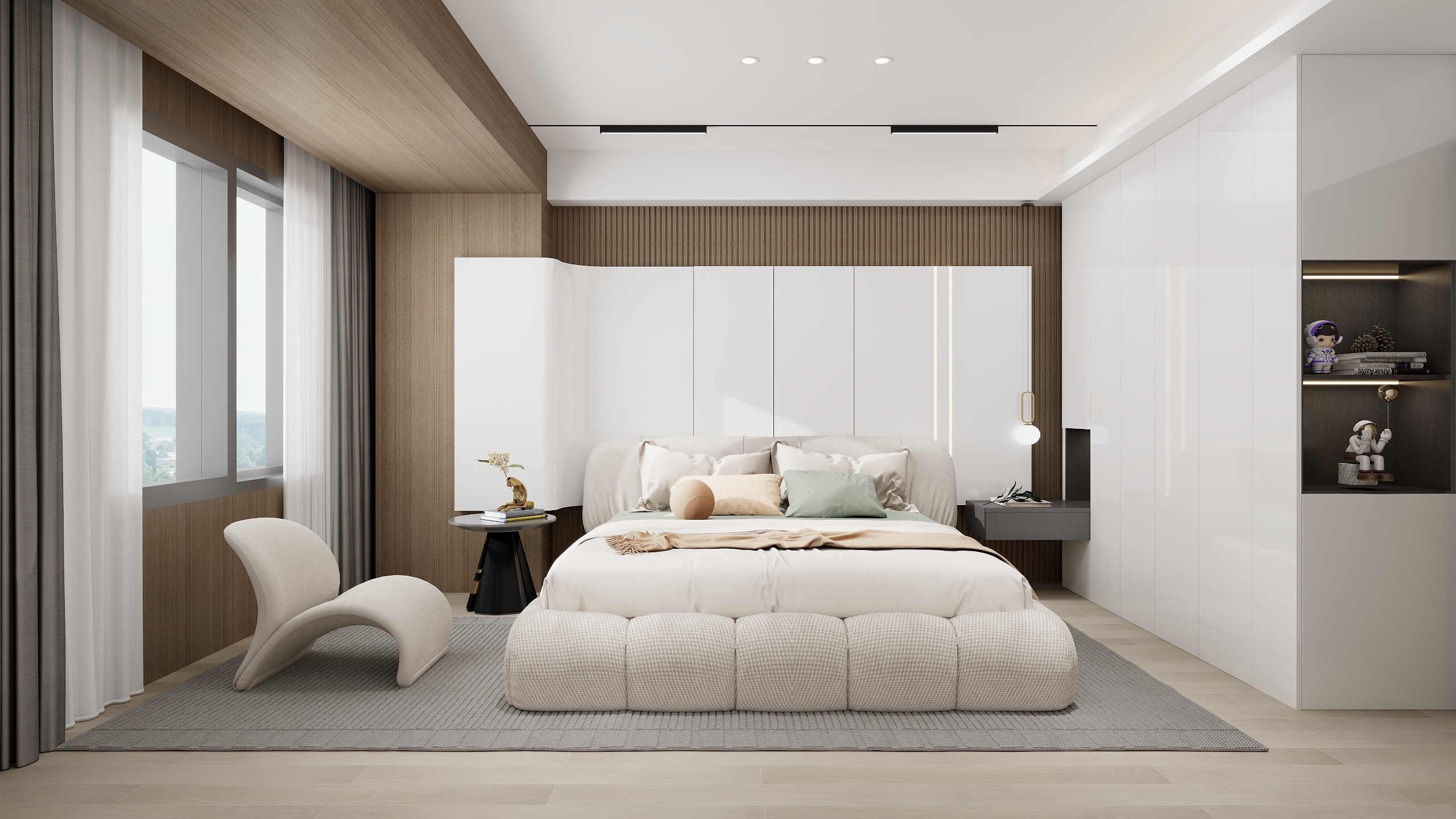 米岚岚春天-35平米混搭风格主卧-装修设计方案