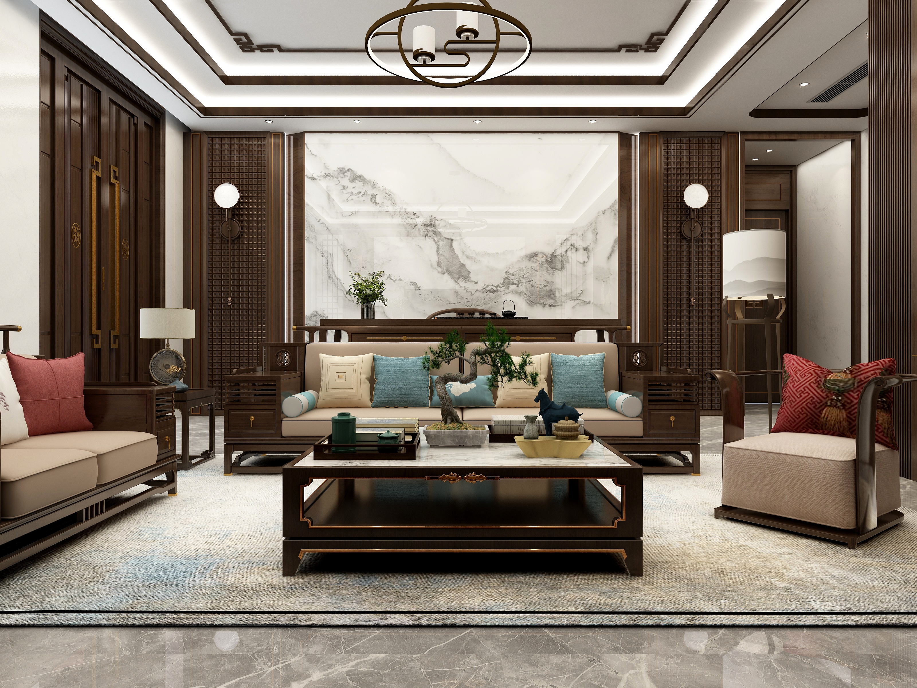 张旭-新中式自建房装修效果图