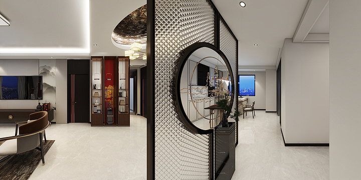 Fangcun_-现代中式 3居-装修设计方案