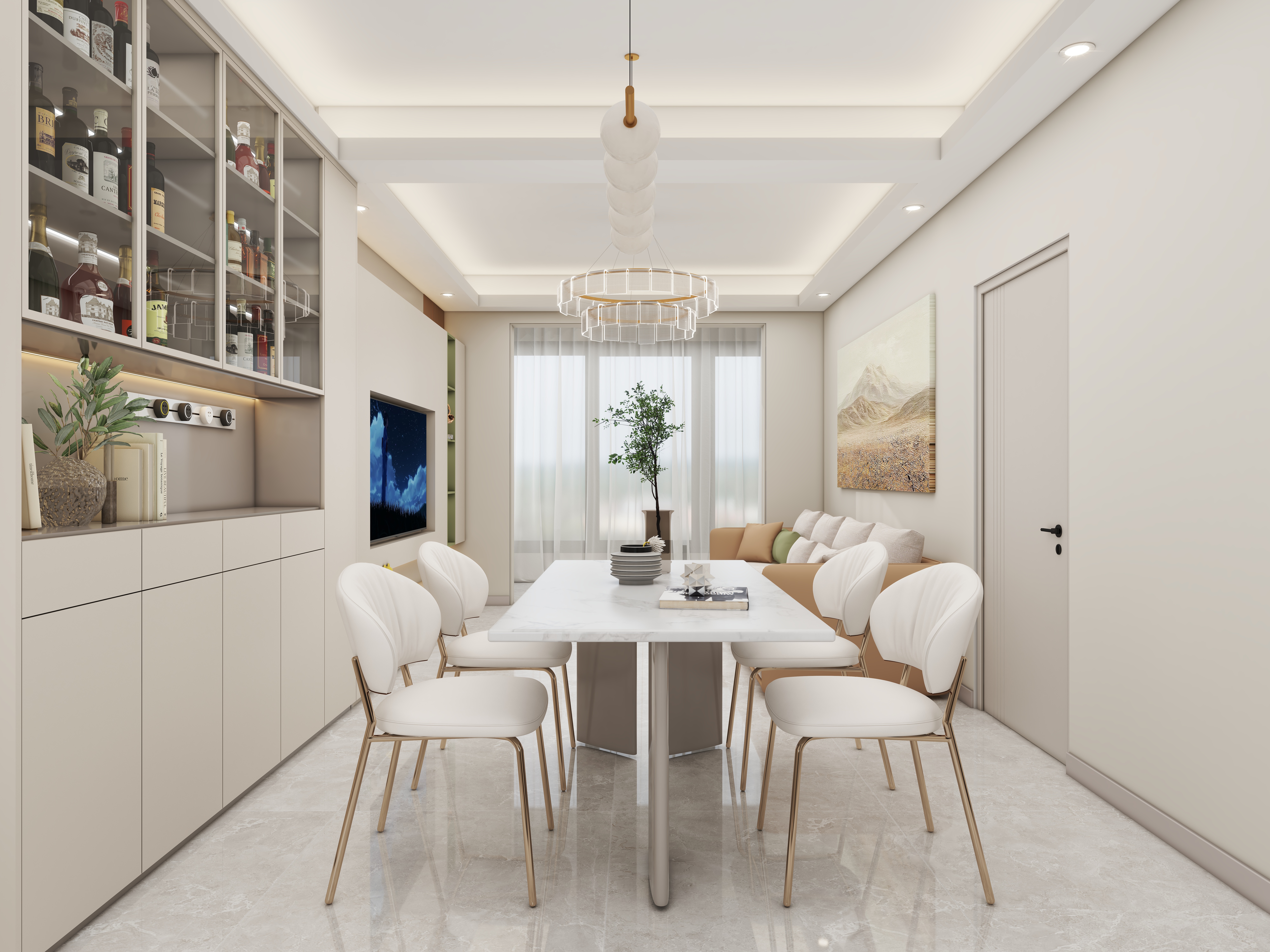 壹诺设计工作室-96㎡3室-奶油风装修效果图