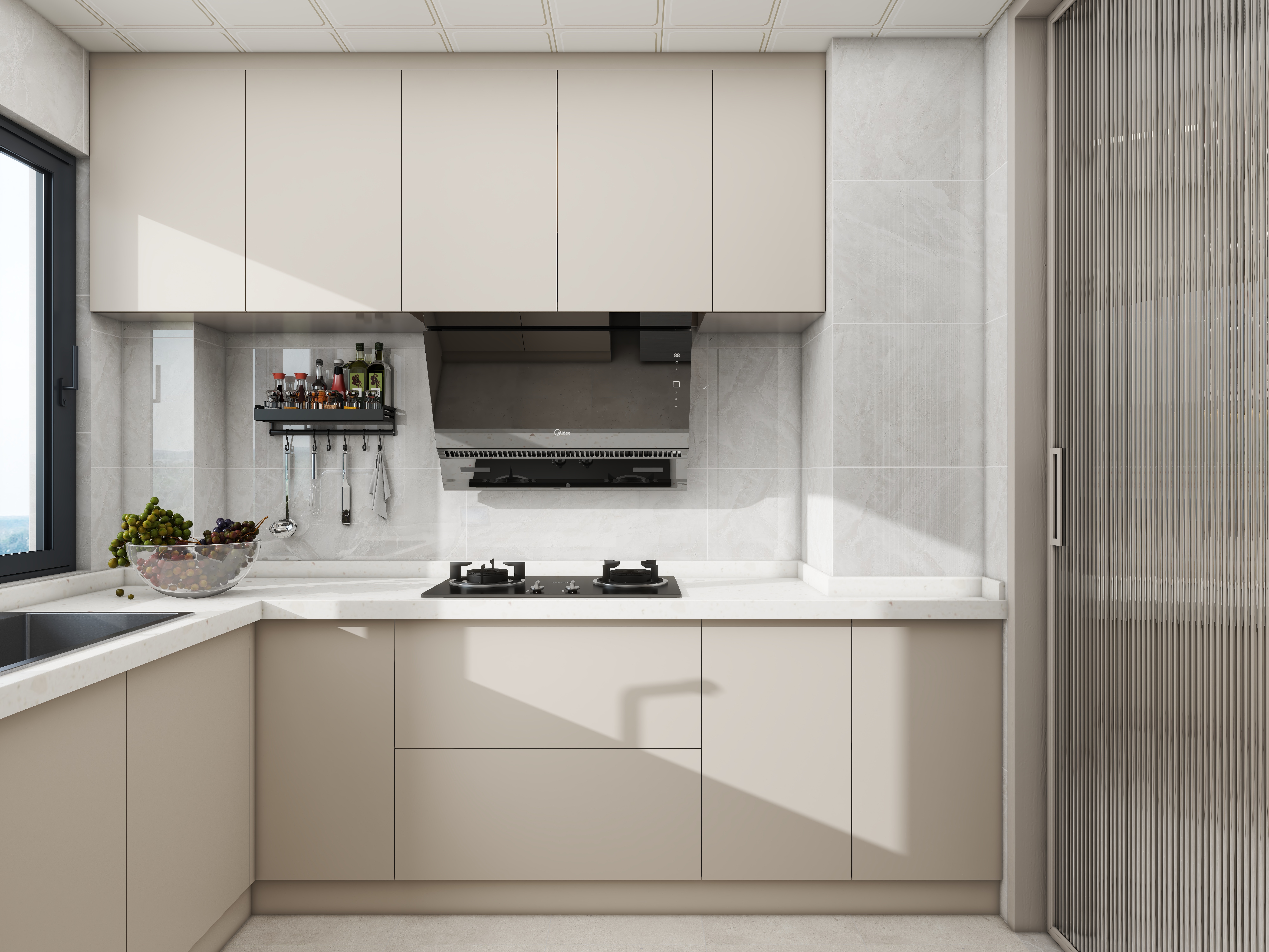 壹诺设计工作室-94㎡3室-奶油风 装修效果图