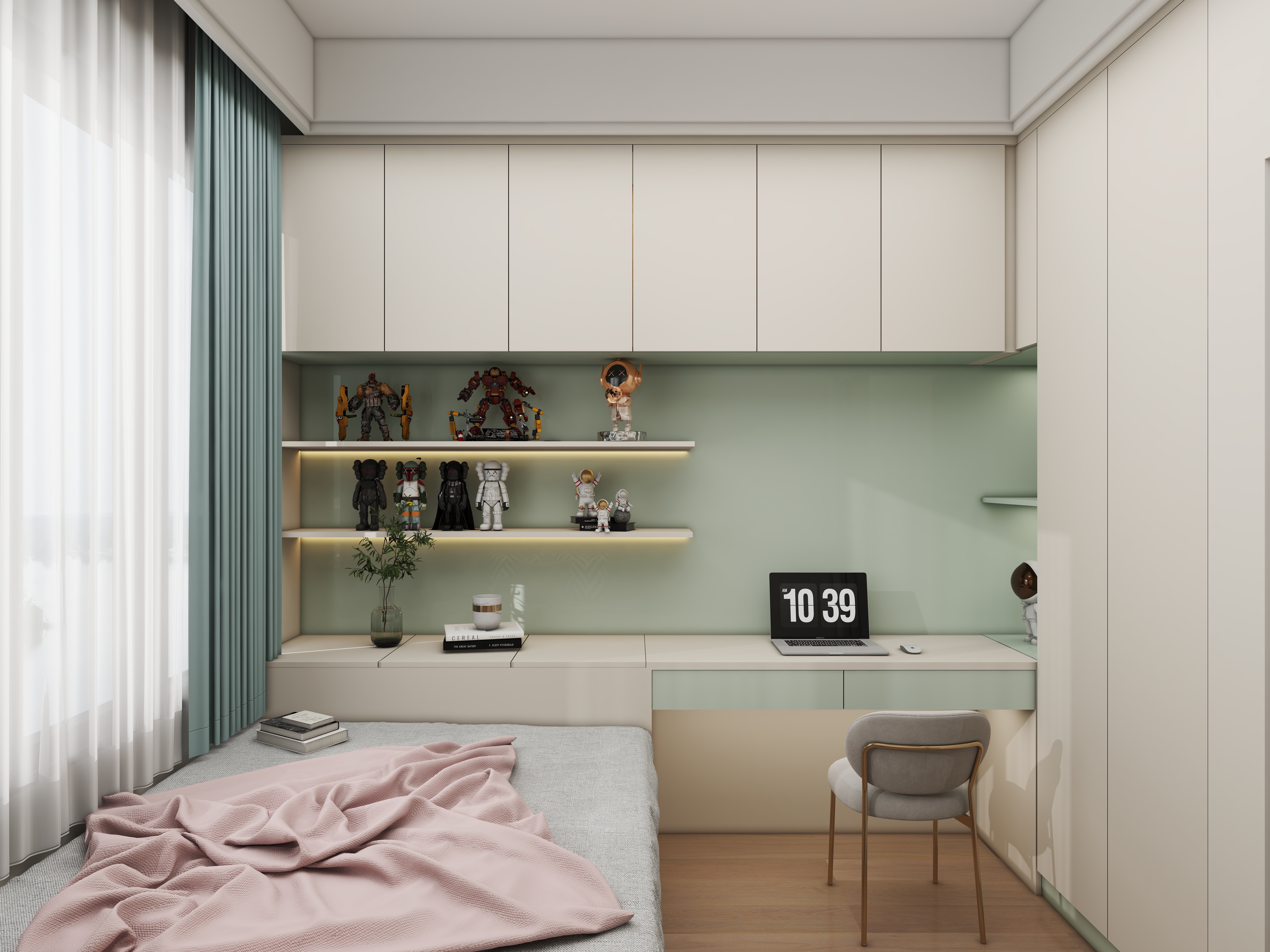 壹诺设计工作室-94㎡3室-奶油风 装修效果图