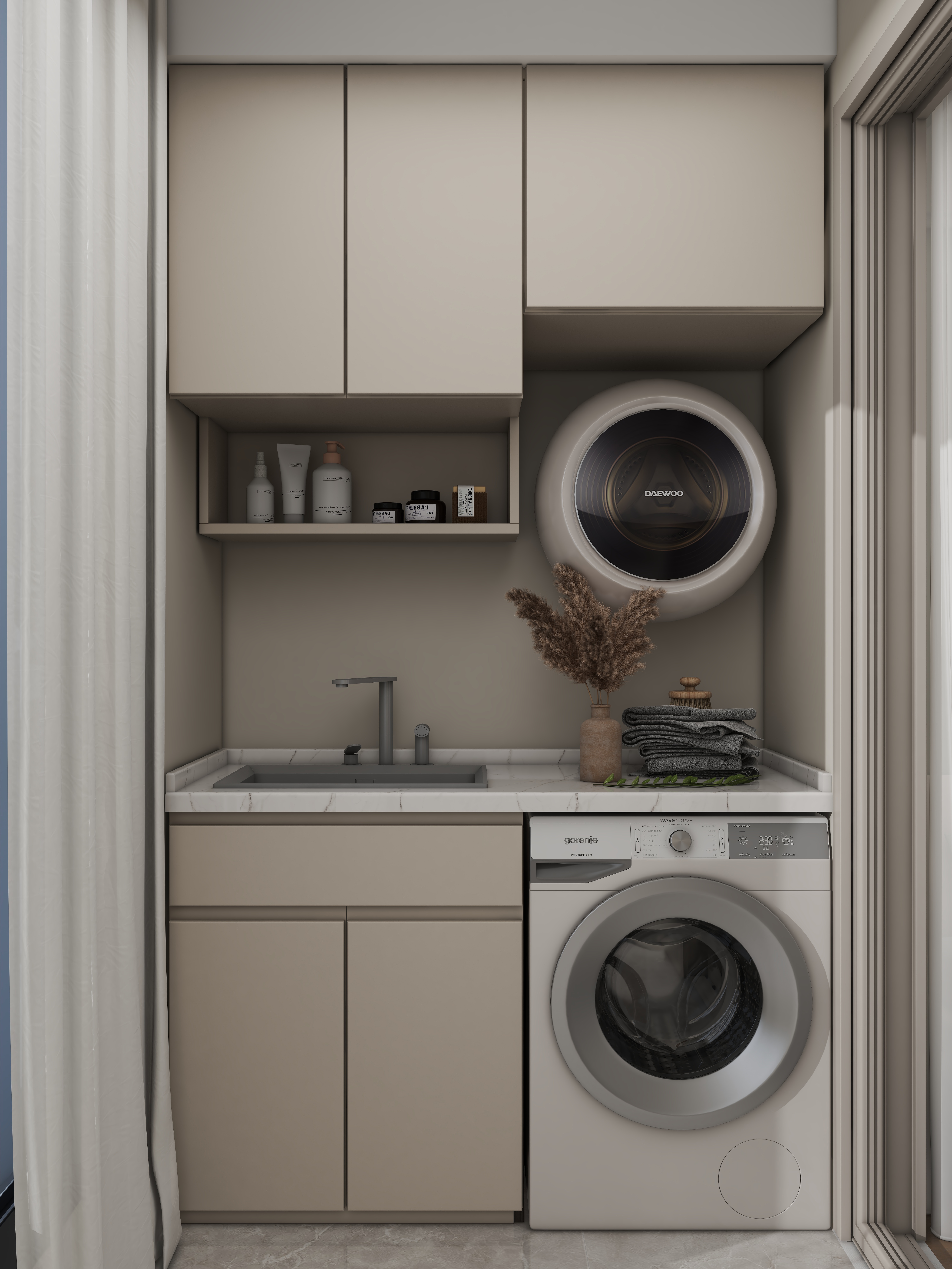 壹诺设计工作室-95㎡3室-奶油风装修效果图