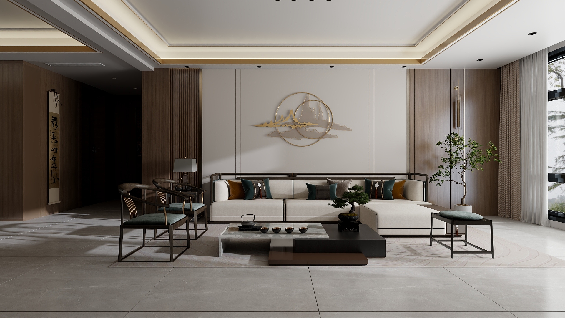 驭方设计师王鹏-新中式148㎡4室-装修设计方案