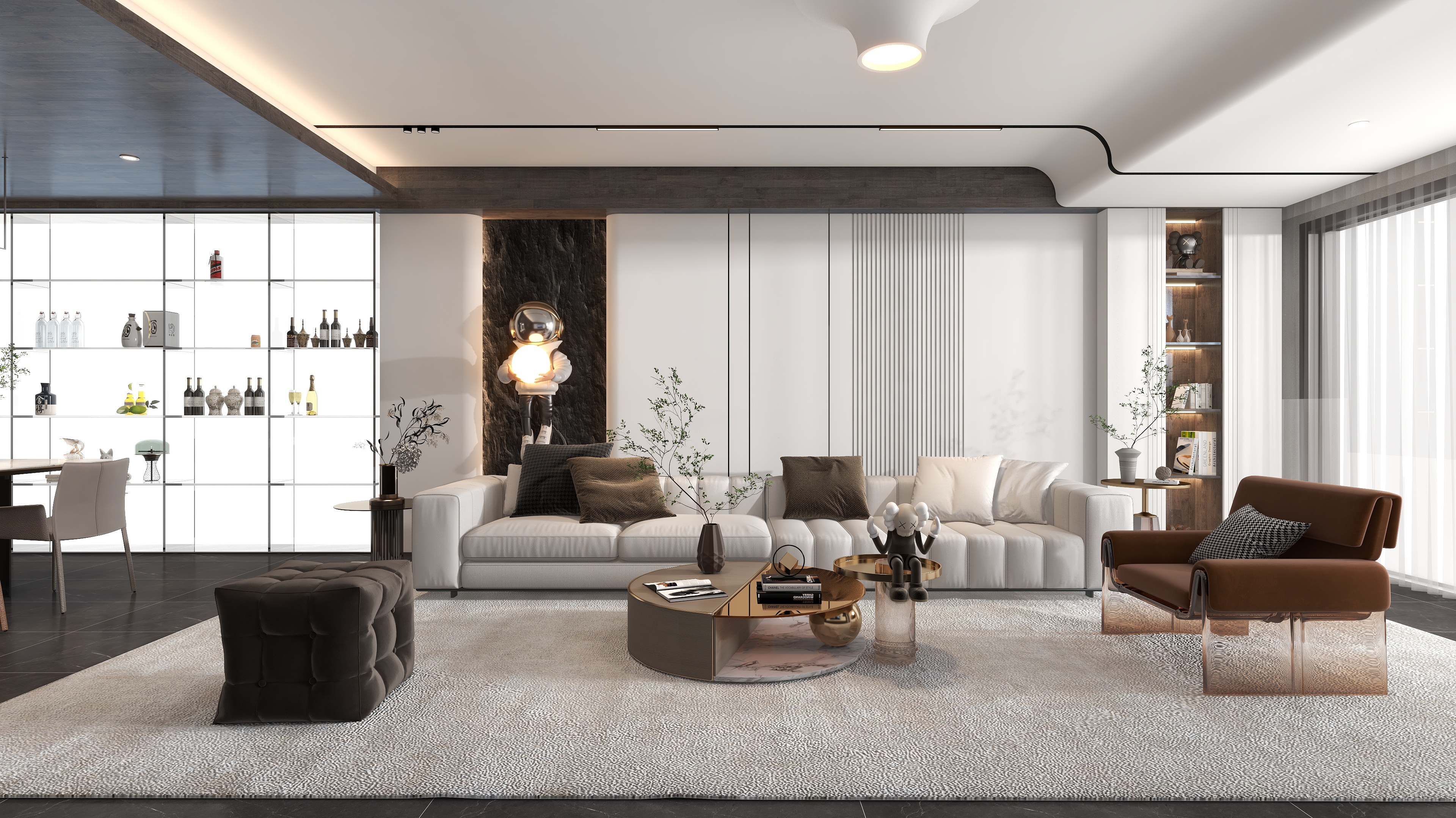 张岩-150㎡轻奢现代二居室装修效果图