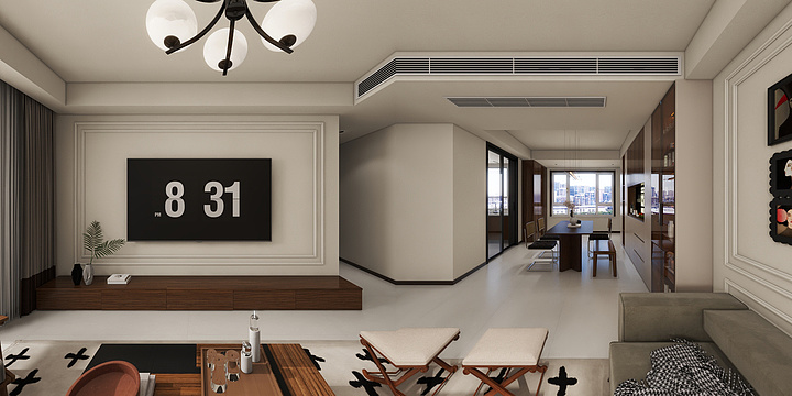 胶州TATA-龙湖昱城四期128平贝母白+榛果棕-装修设计方案