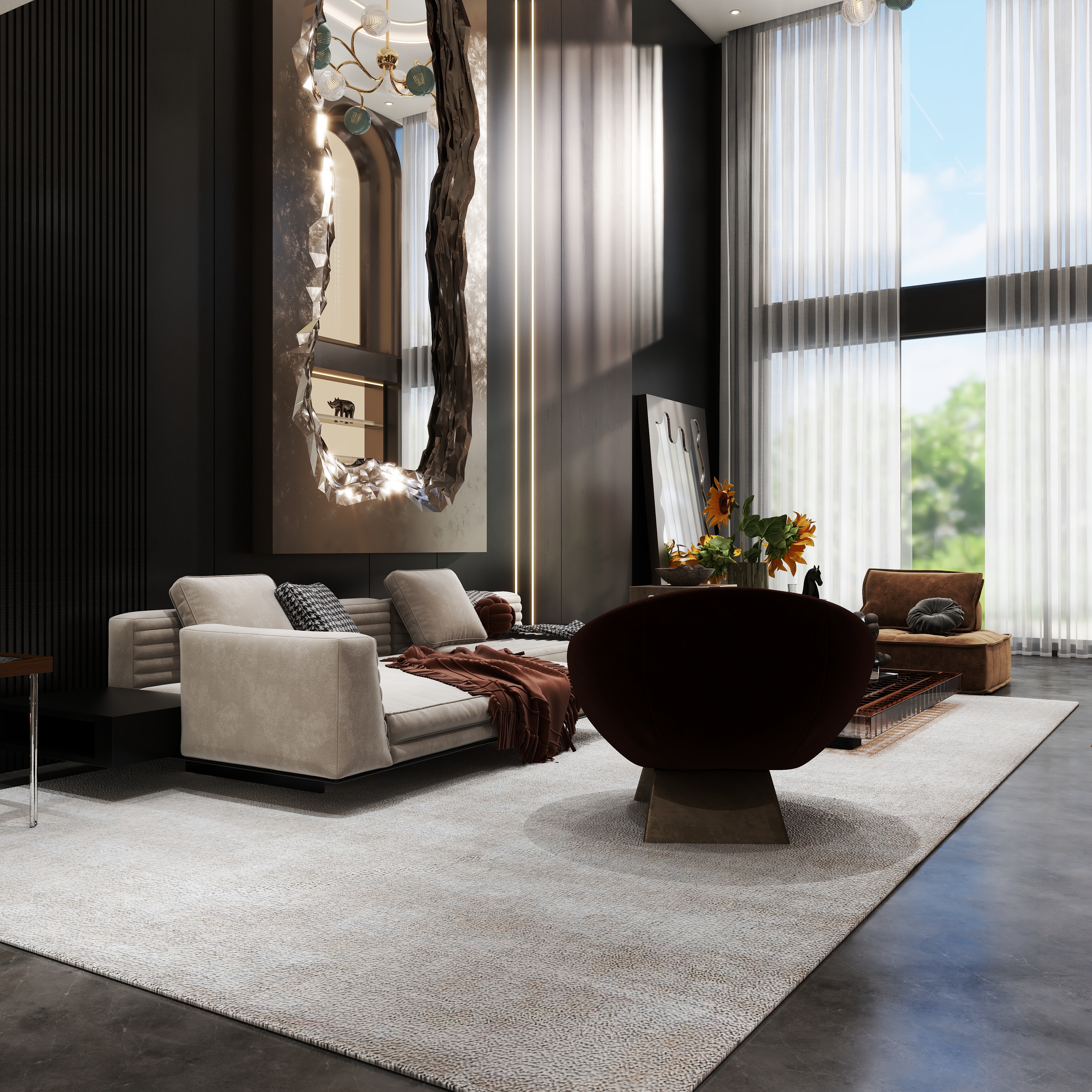 邹偕毓-520平方复式-黑金之耀装修效果图