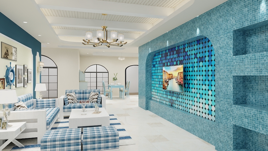 好几天-86㎡1室一层客厅装修效果图第3张