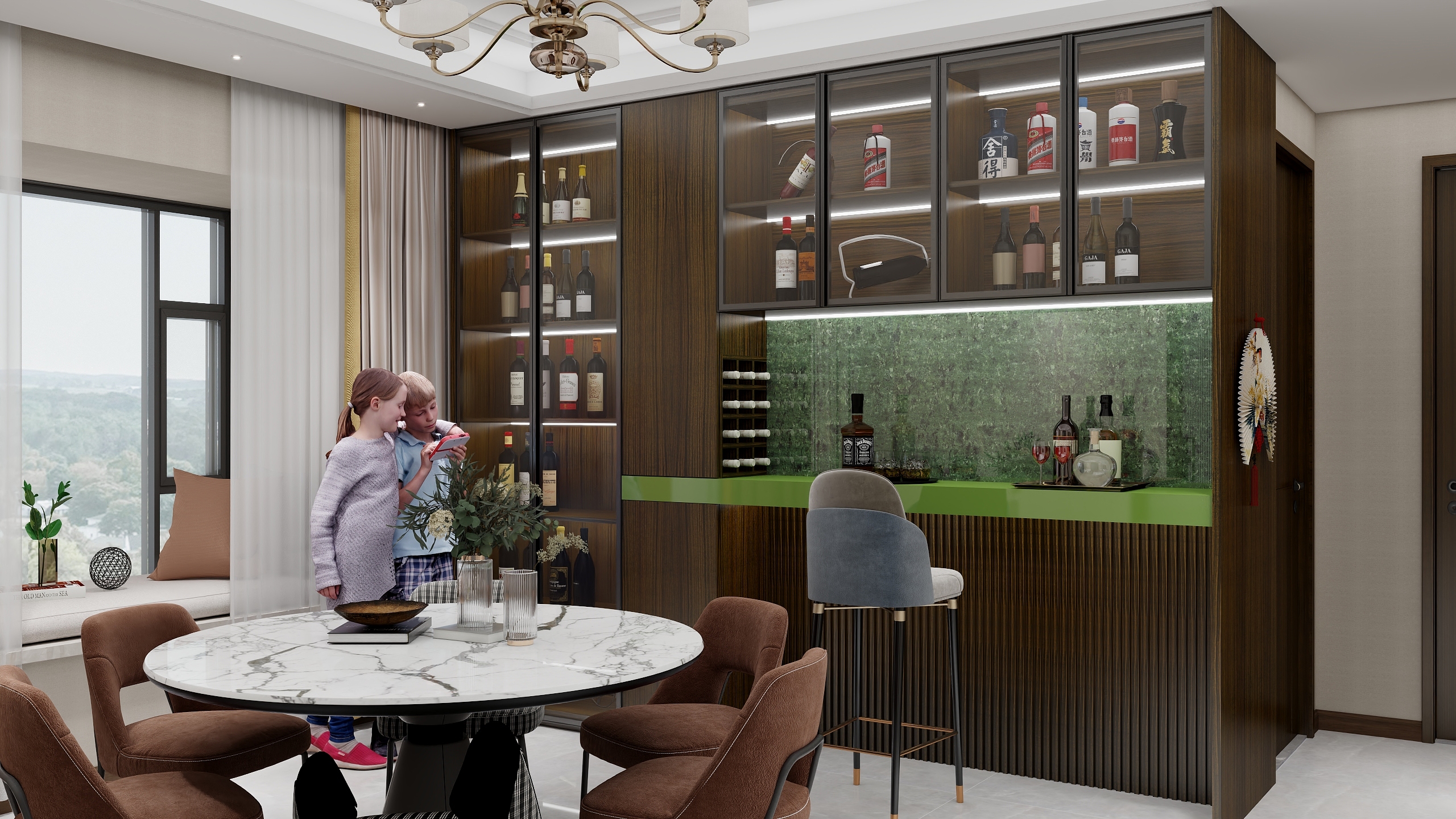 智能家居客服部7-现代简约新中式全屋定制设计-装修设计方案