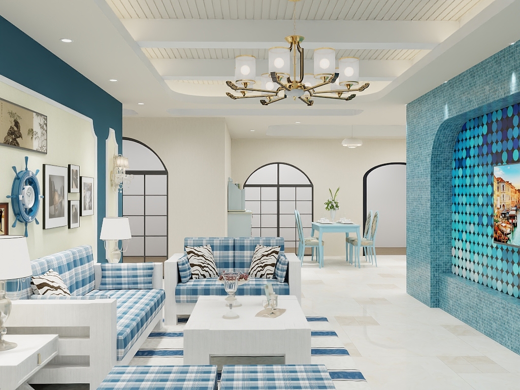 好几天-86㎡1室一层客厅装修效果图第4张