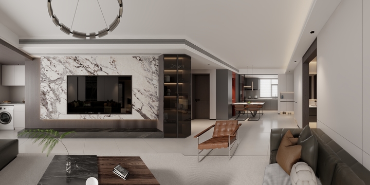 小柒-空间设计-现代咖色104三室两厅-副本-装修设计方案