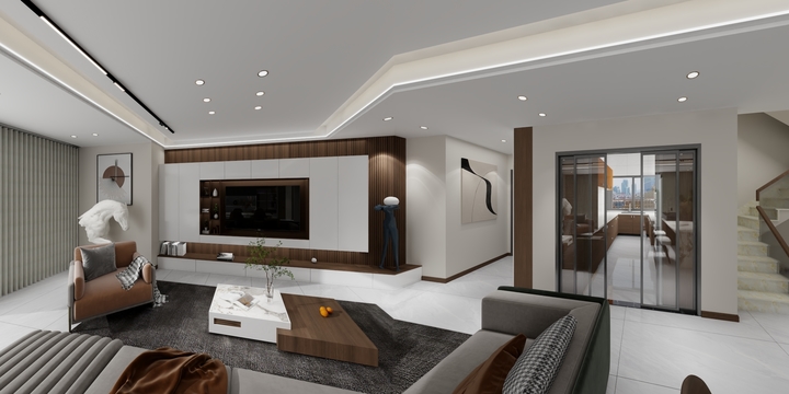 罗哥设计室-学府康城9-7-1跃层(一层-奶油风)-装修设计方案