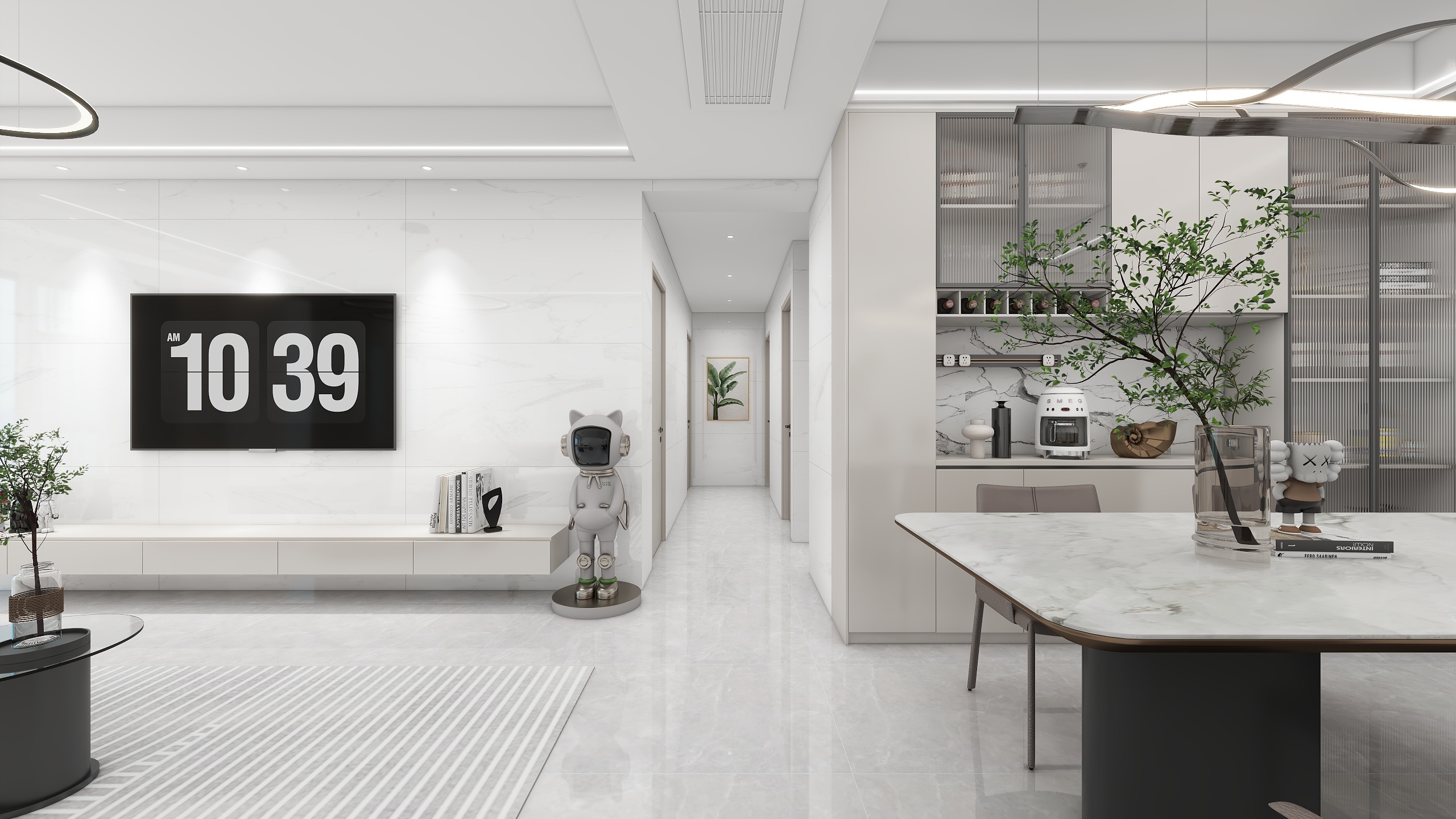 廖海森-现代简约大砖上墙140平-装修设计方案