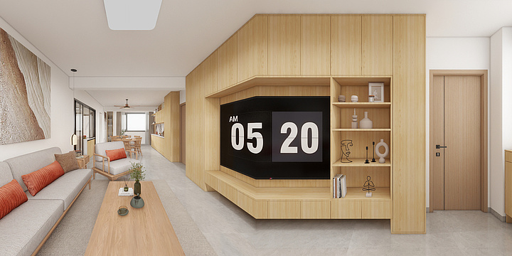 设计师啊中-寺右新马路二加一室原木风-装修设计方案