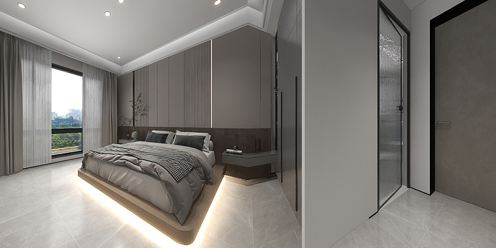 全景9-现代简易风 黑白灰格调-装修设计方案