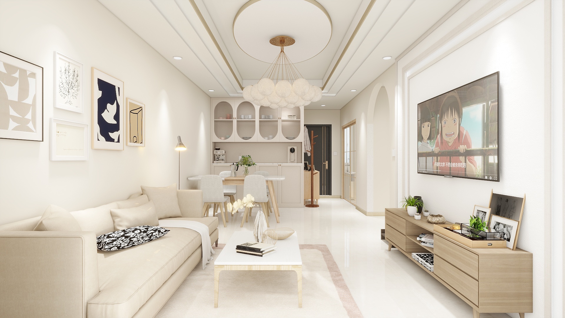 硕羽-海德公园81㎡3室装修效果图