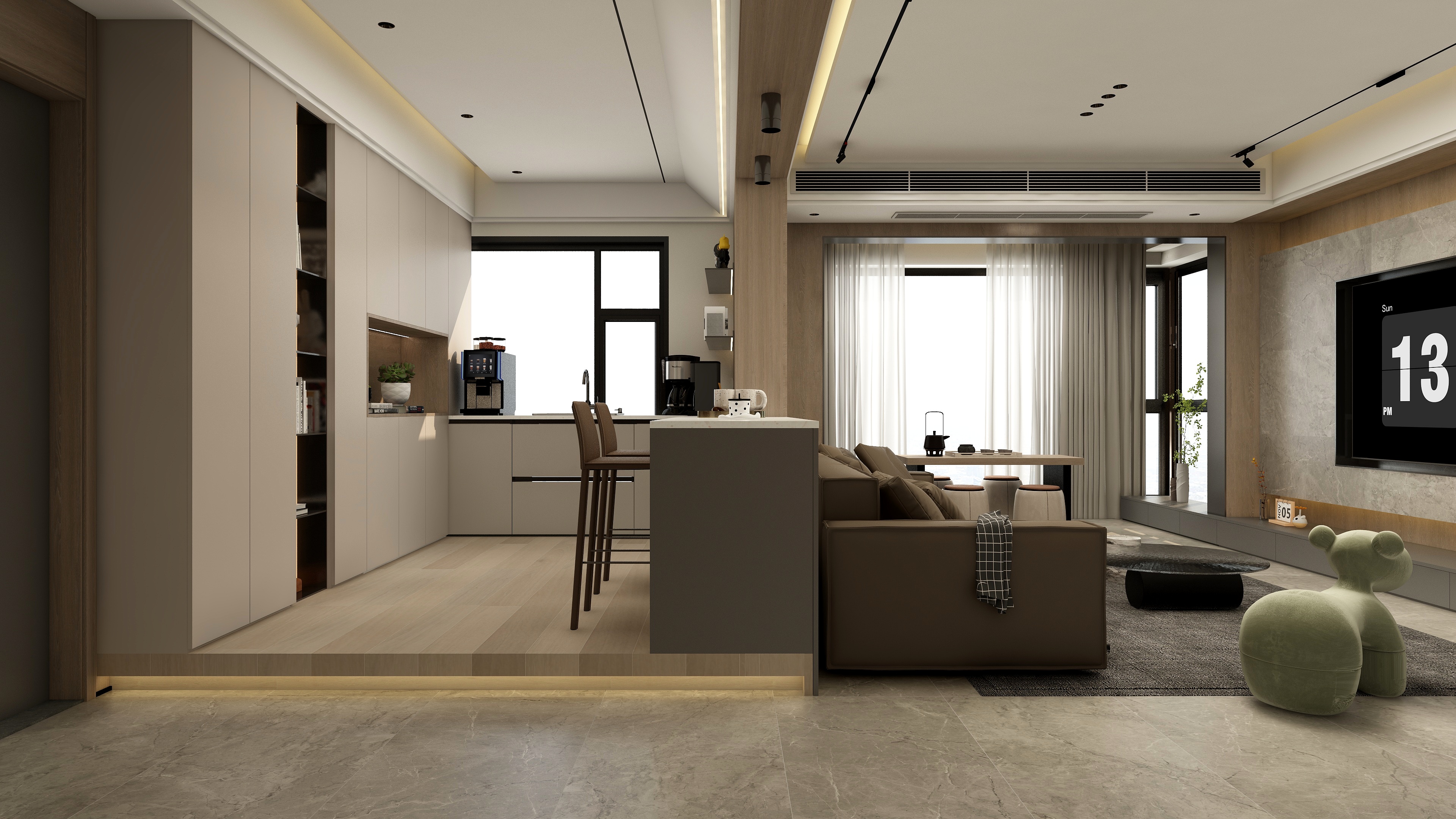 张煜强煜境设计-124平米现代轻奢四房装修效果图