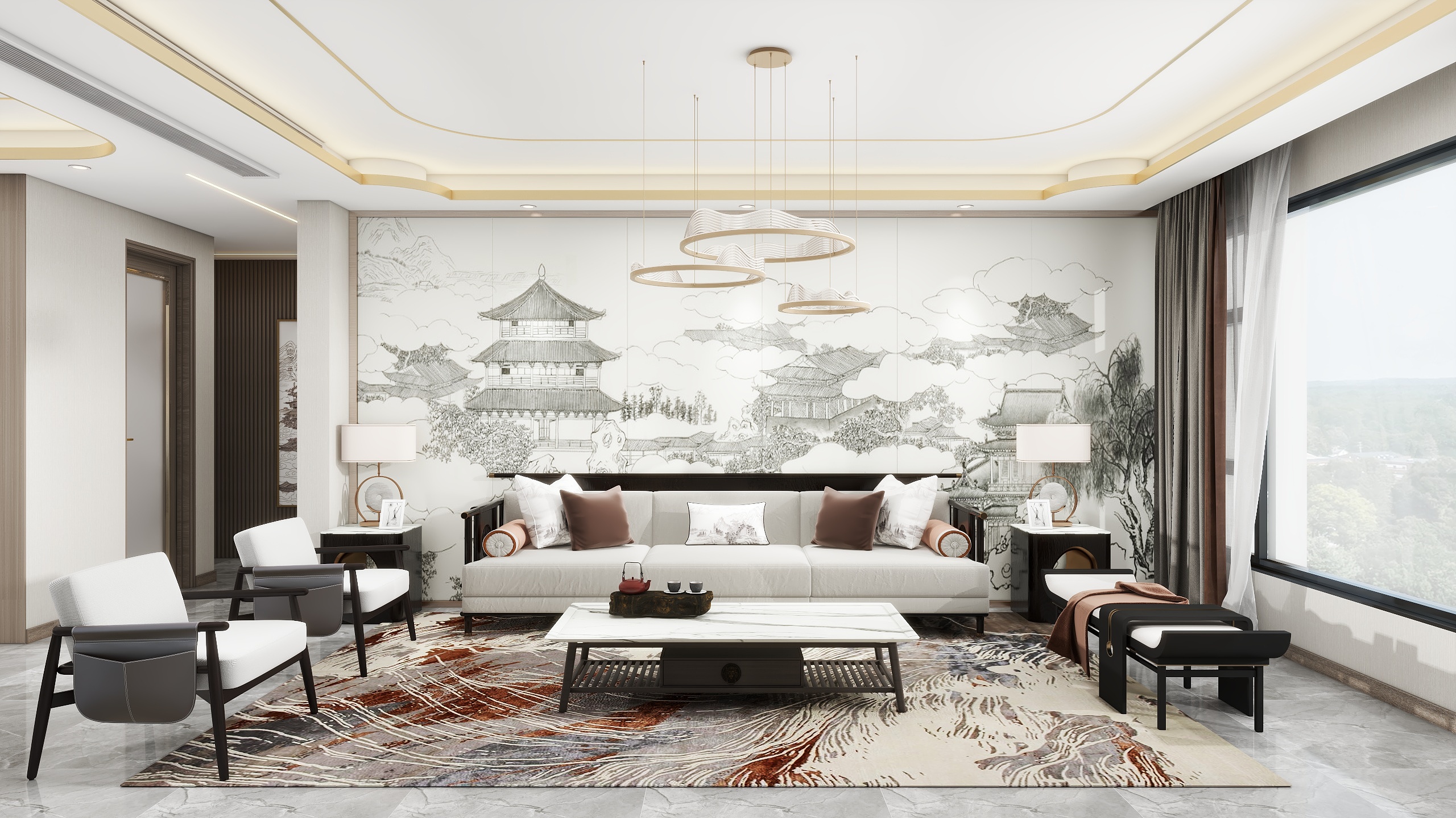 徐铭锴丶-《三·品》--新中式-装修设计方案