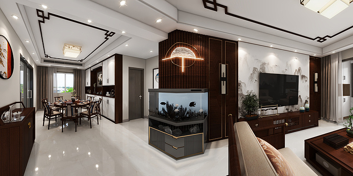 全案设计师江杰-马头庄新苑小区  138平米   中式风格-装修设计方案