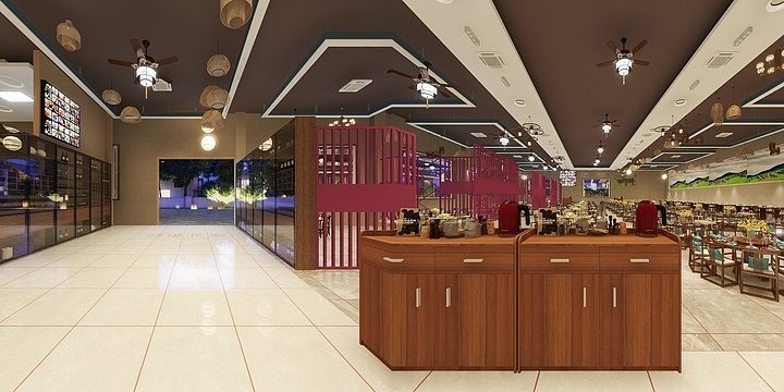 温绿松-火锅城三维新方案2023-12-26新灯-装修设计方案