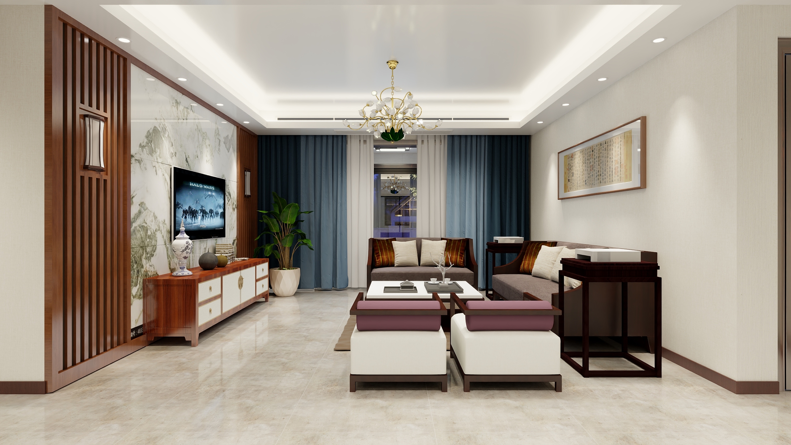 智善装饰-云湖天府新中式158㎡4室装修效果图