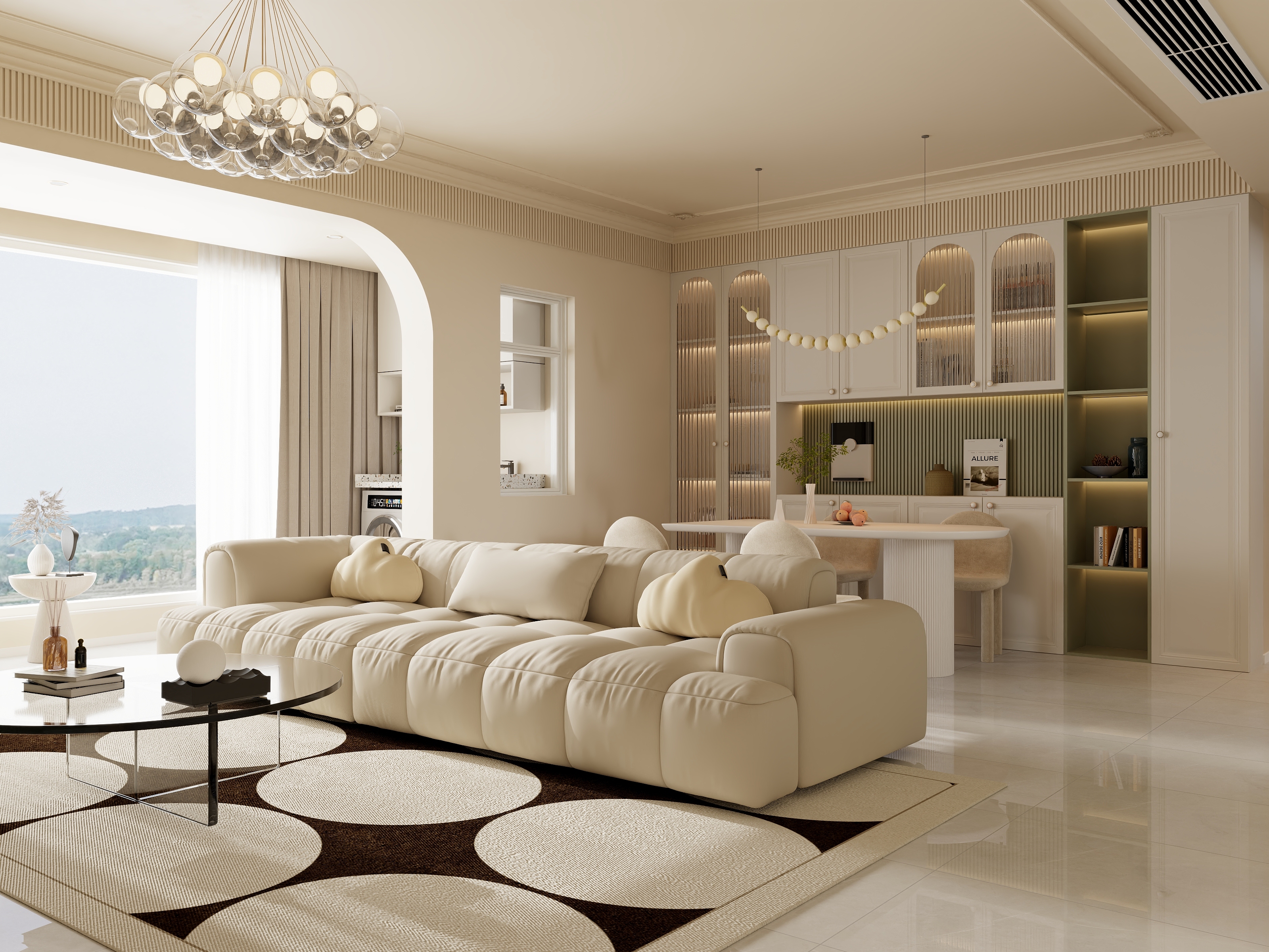 dingfei188-1.4法式奶油客餐厅（横厅）-装修设计方案