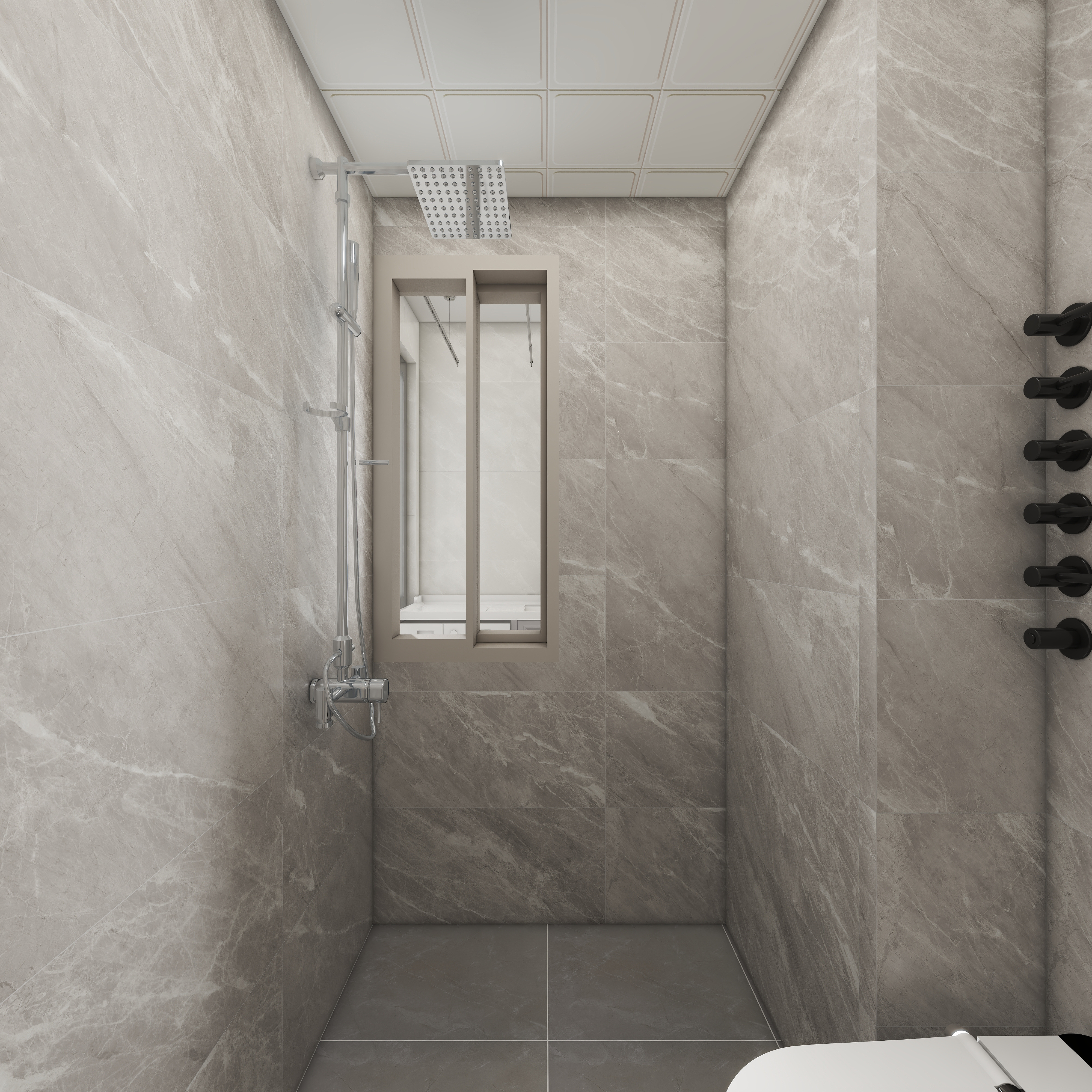 壹诺设计工作室-85㎡3室-原木风一层卫生间装修效果图第3张