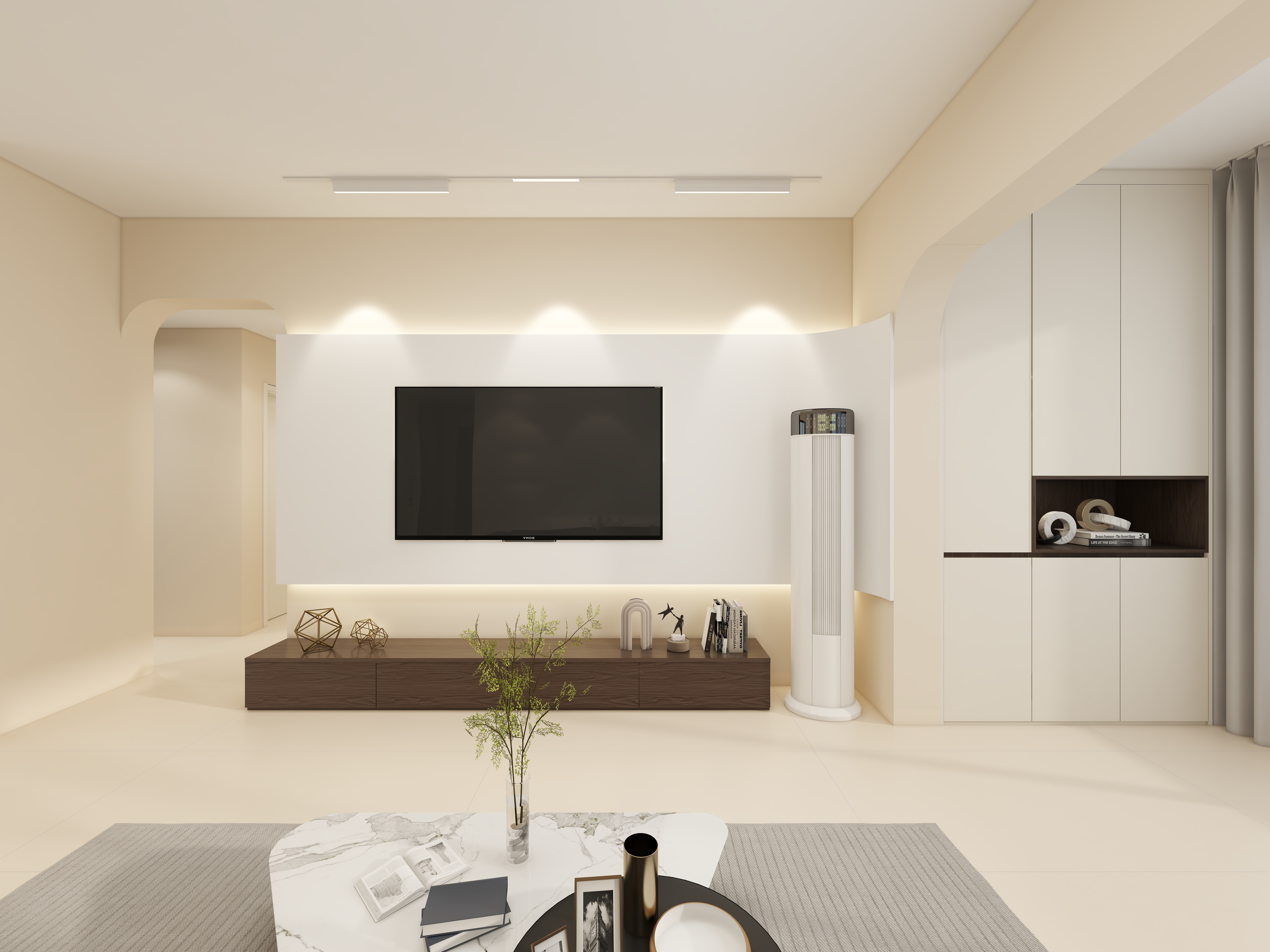 宁静致远18171330447-世纪金湖-奶馨明装线型灯设计-装修设计方案