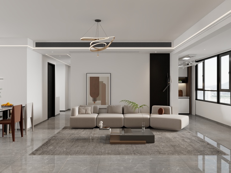 Modern Living Room with Brown Accents