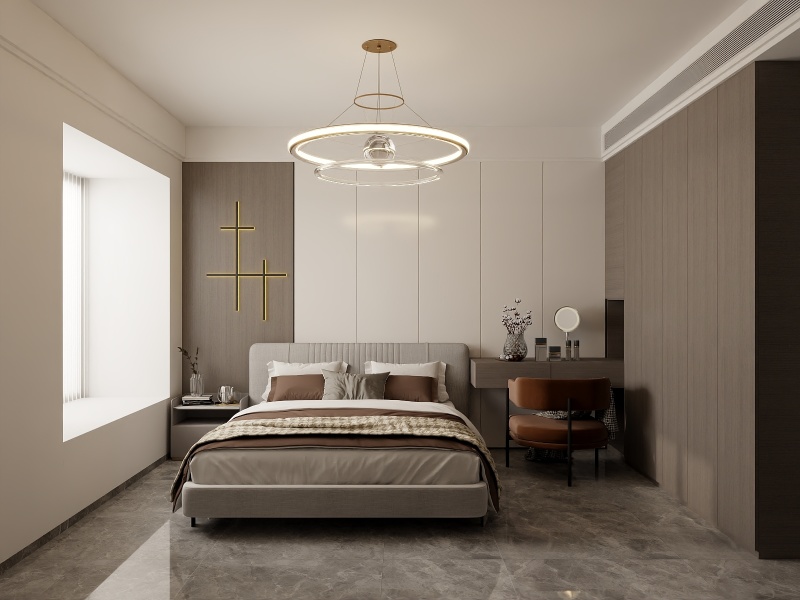 Modern Beige Bedroom with Elegant Touches
