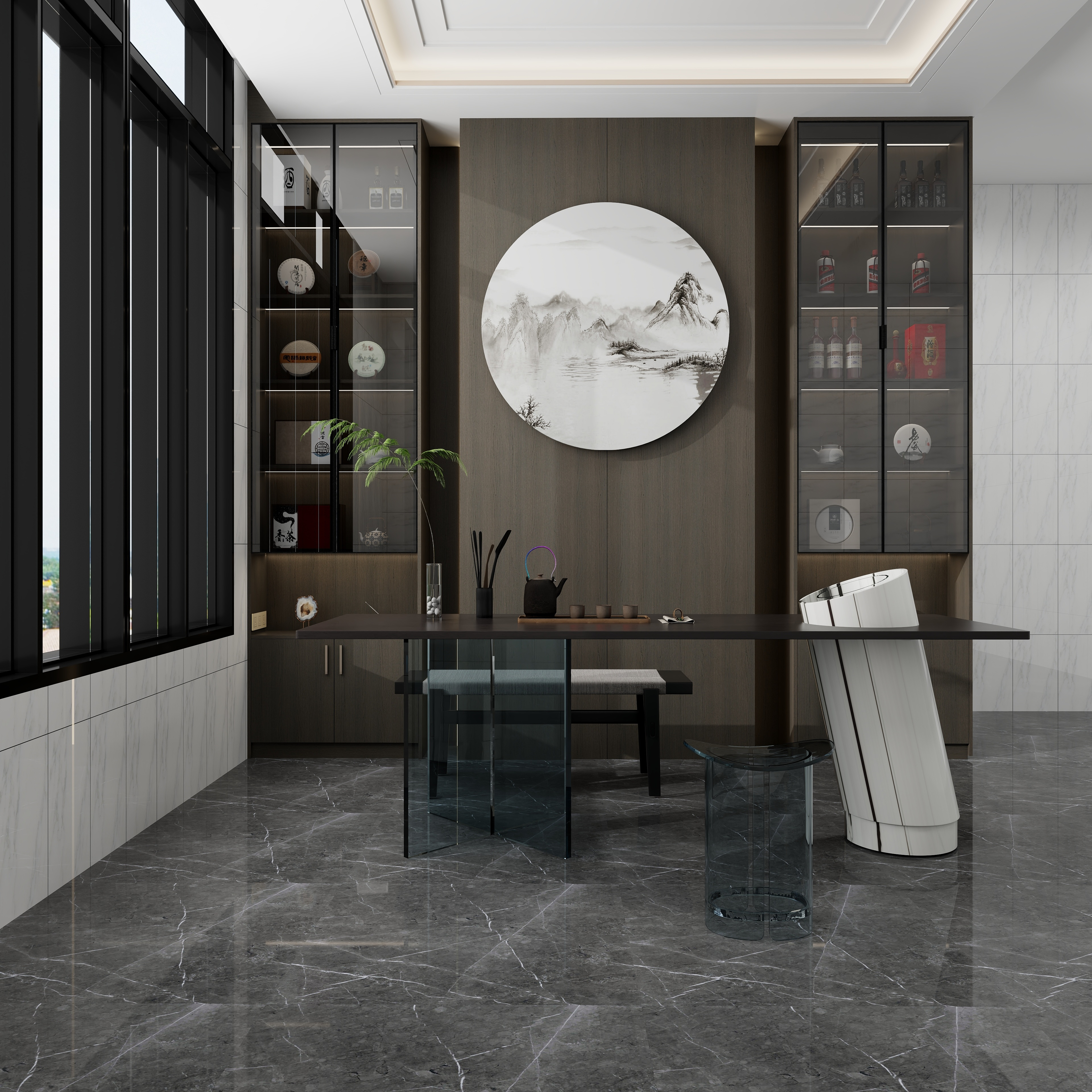 柜子研究所VX710383509-长宁别墅1楼展示柜2-装修设计方案