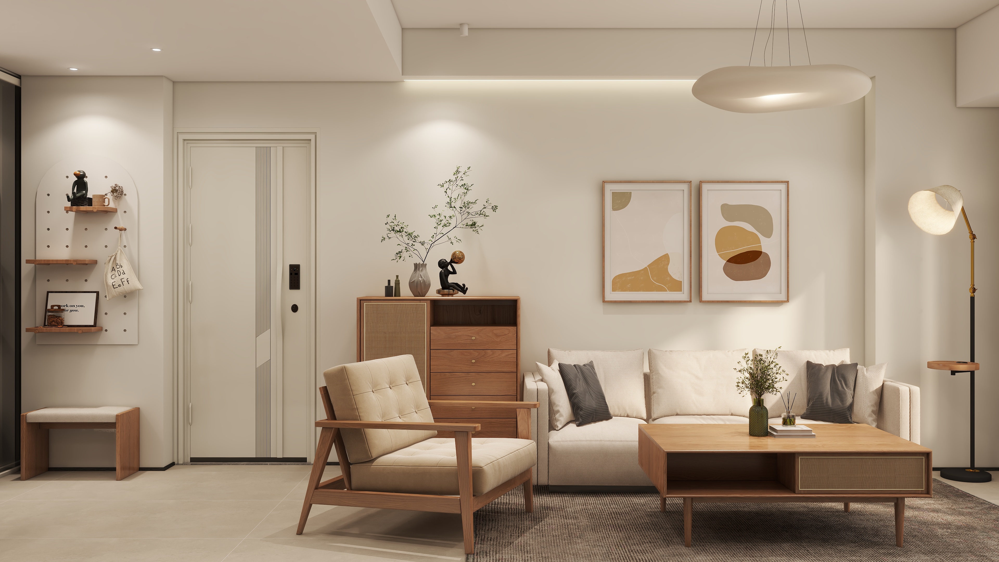 范常灿-紫荆小区78㎡原木奶油风-装修设计方案