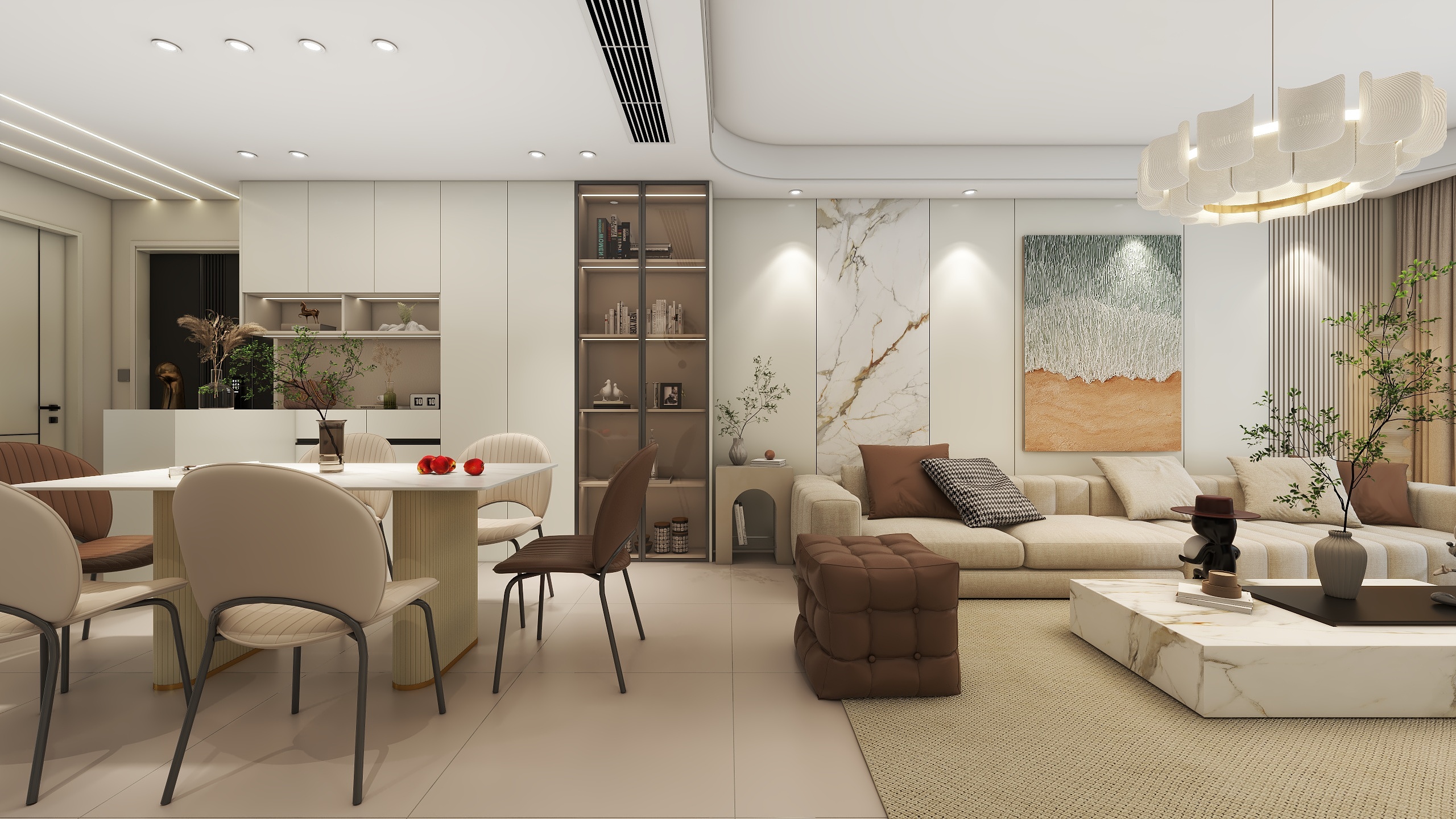 丨默涵丨-山河大观丨简约奶油三室装修效果图