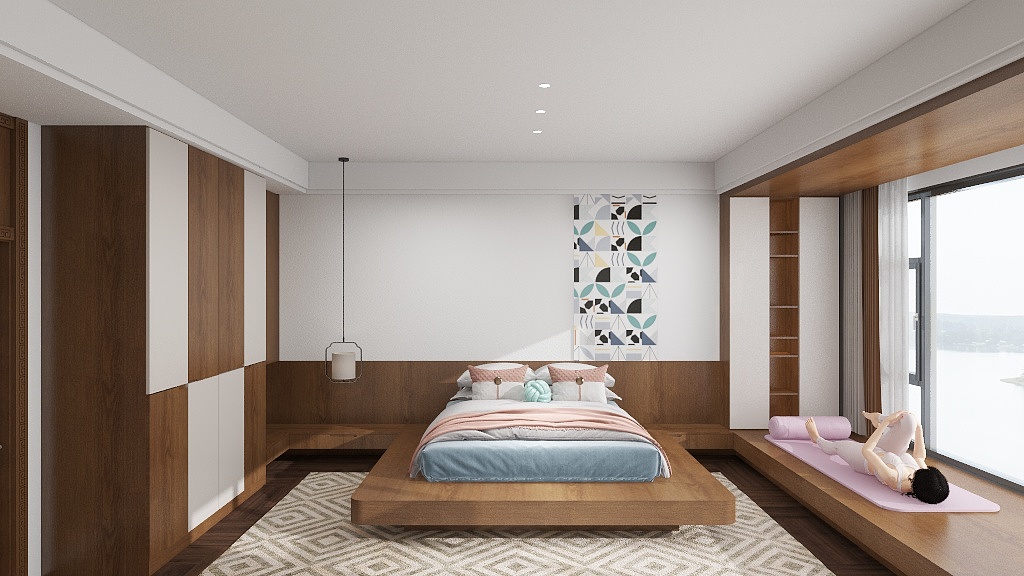 云笑-定制家具-张老师主卧-换现代风格-装修设计方案