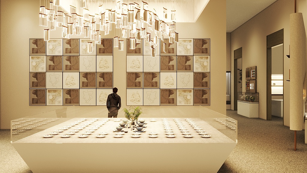 方块装饰设计-（初版）罗炳升陶瓷博物馆效果图-装修设计方案