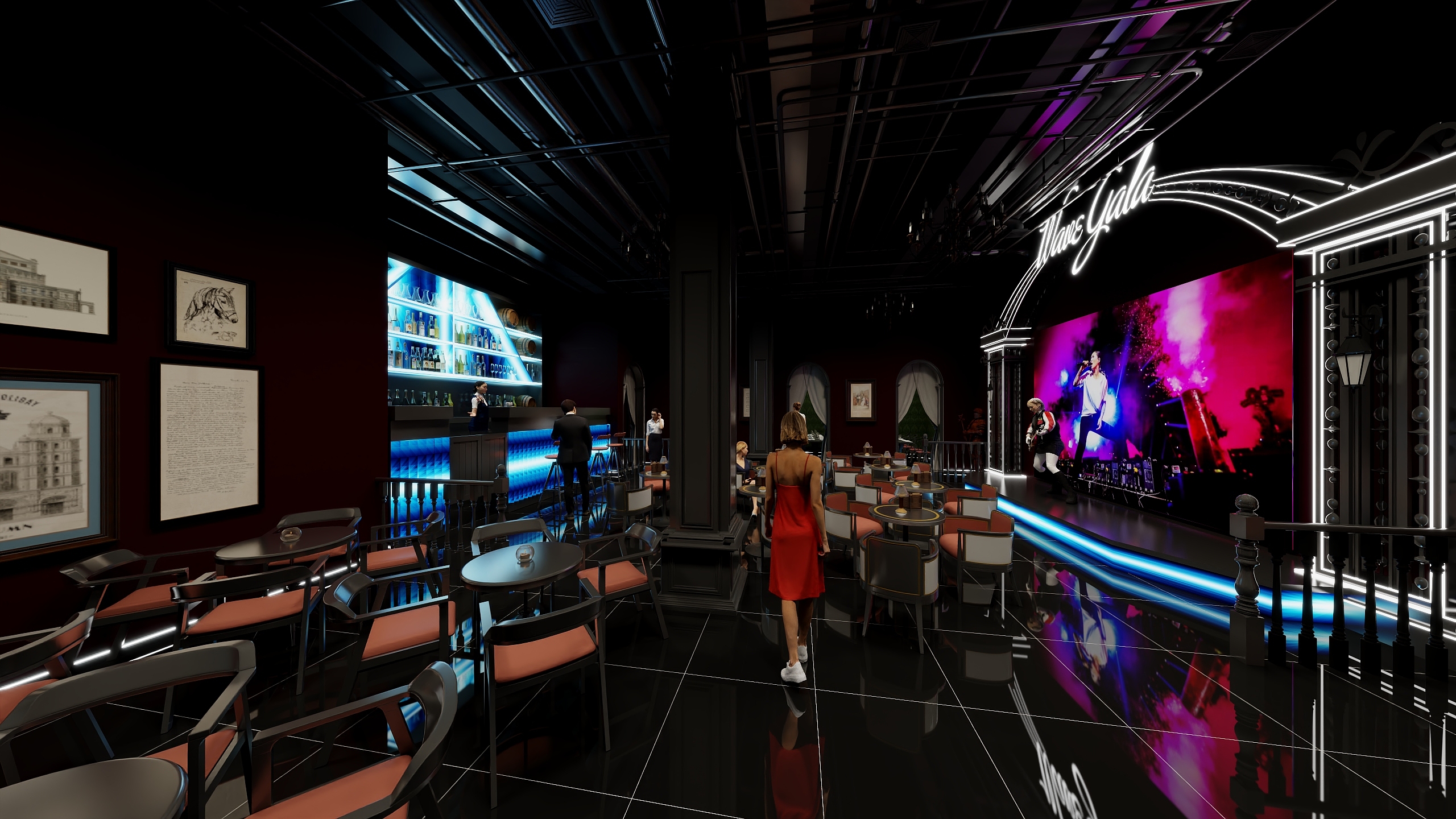 HONGTAI-DESIGN-酒吧-摩登风情装修效果图