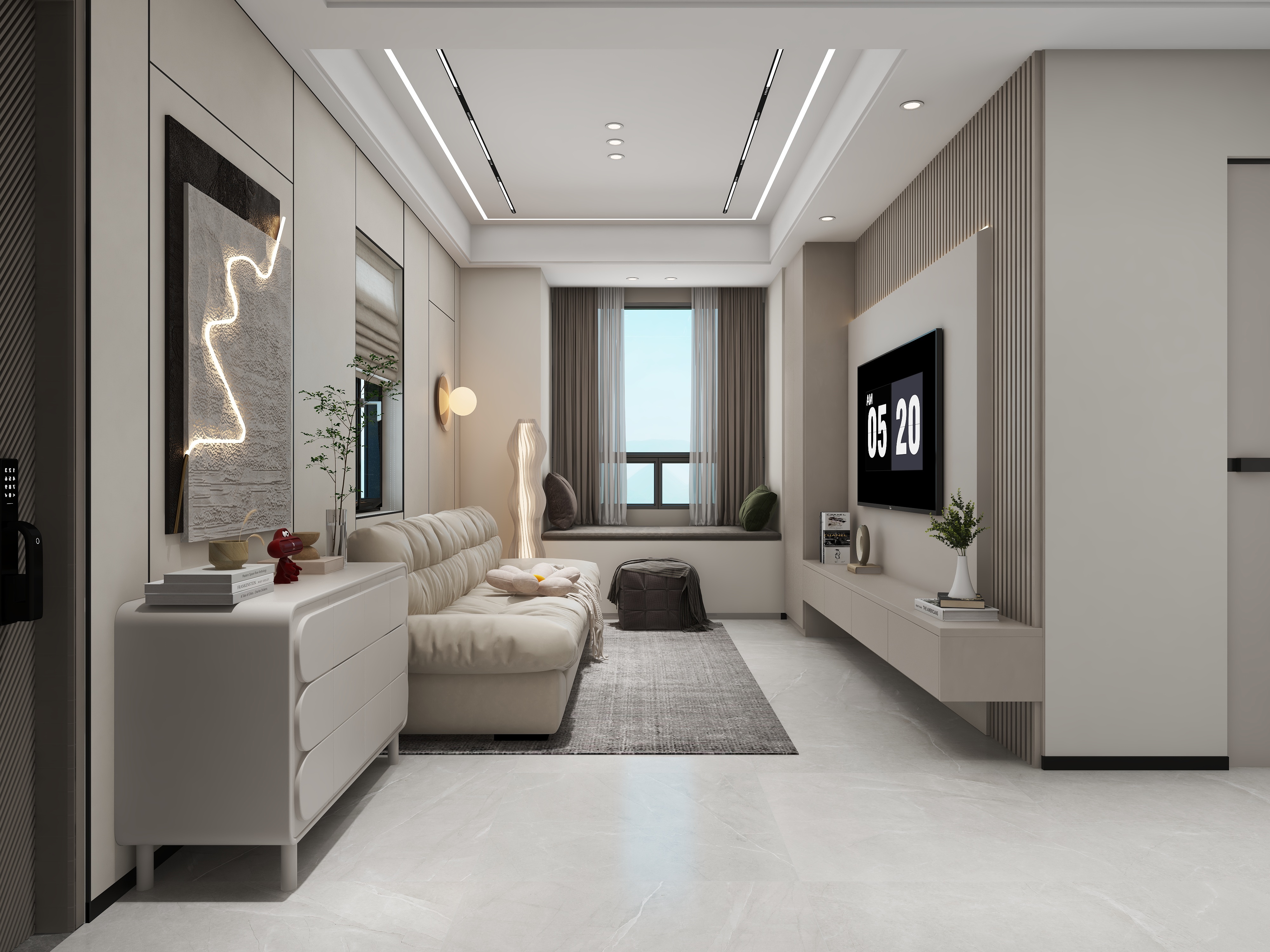 kuchao107-60方-现代简约装修效果图