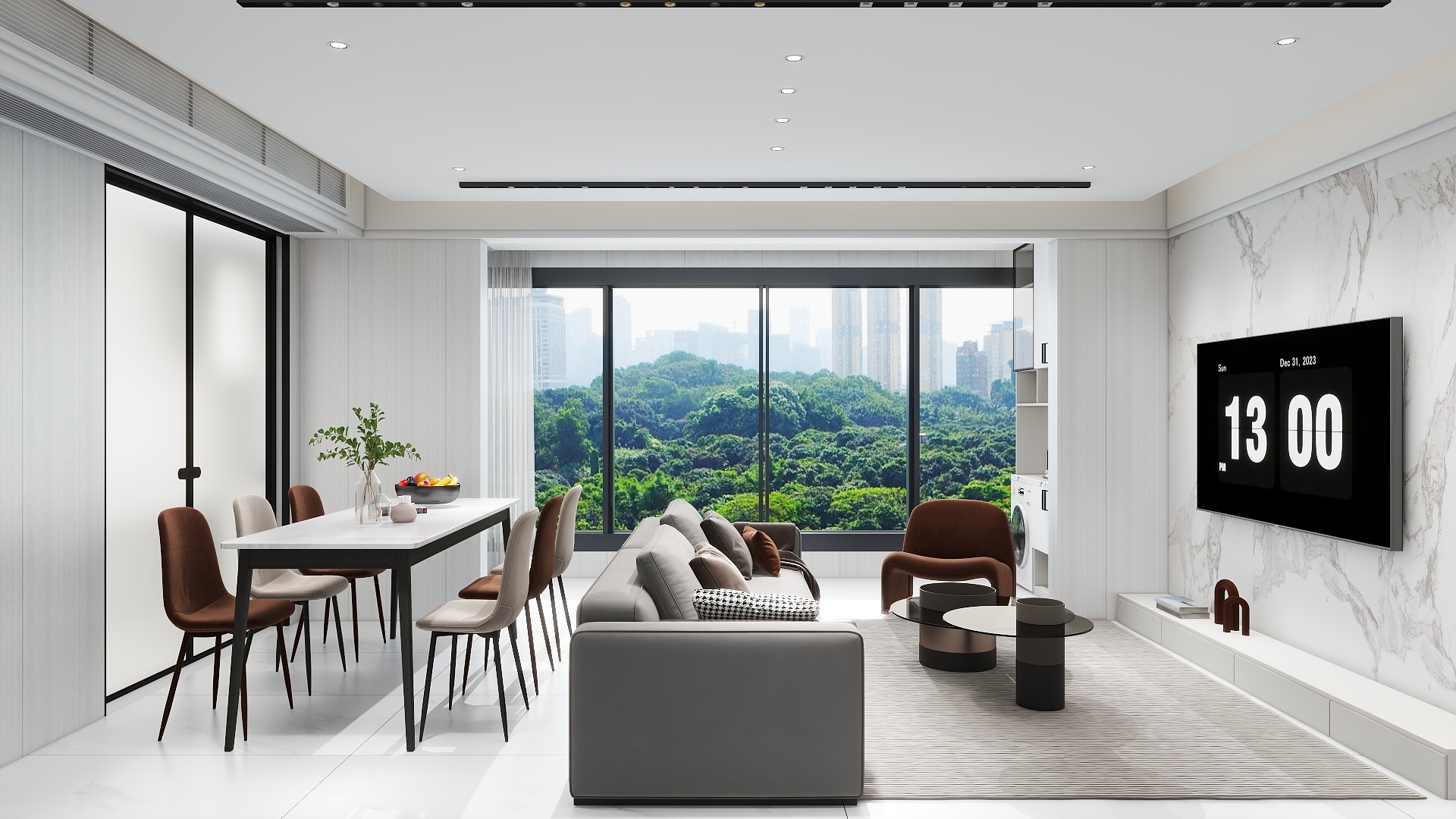 李林-现代简约93㎡3室装修效果图