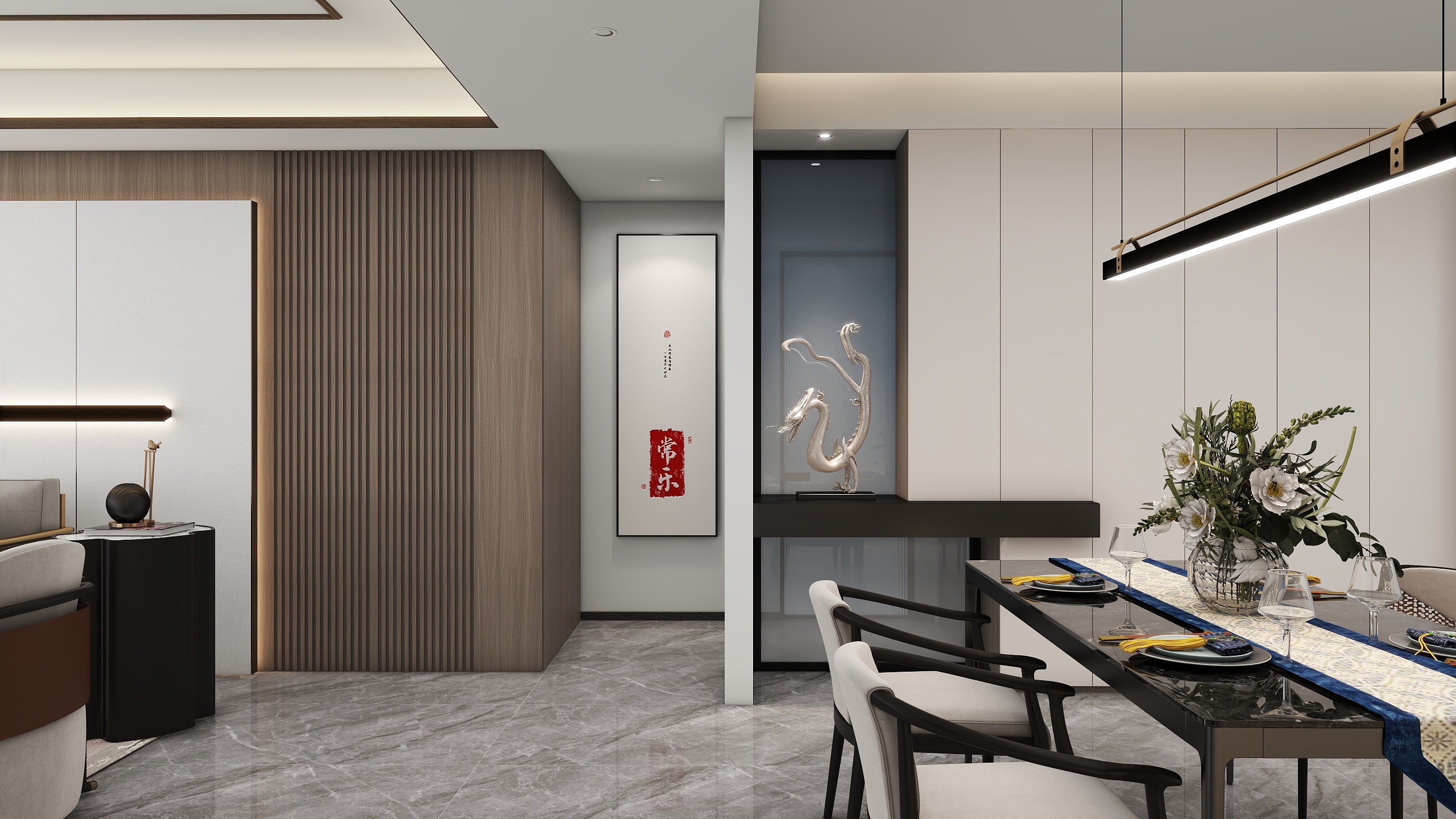 阿卜阿卜-136㎡ 3室 简约新中式-装修设计方案