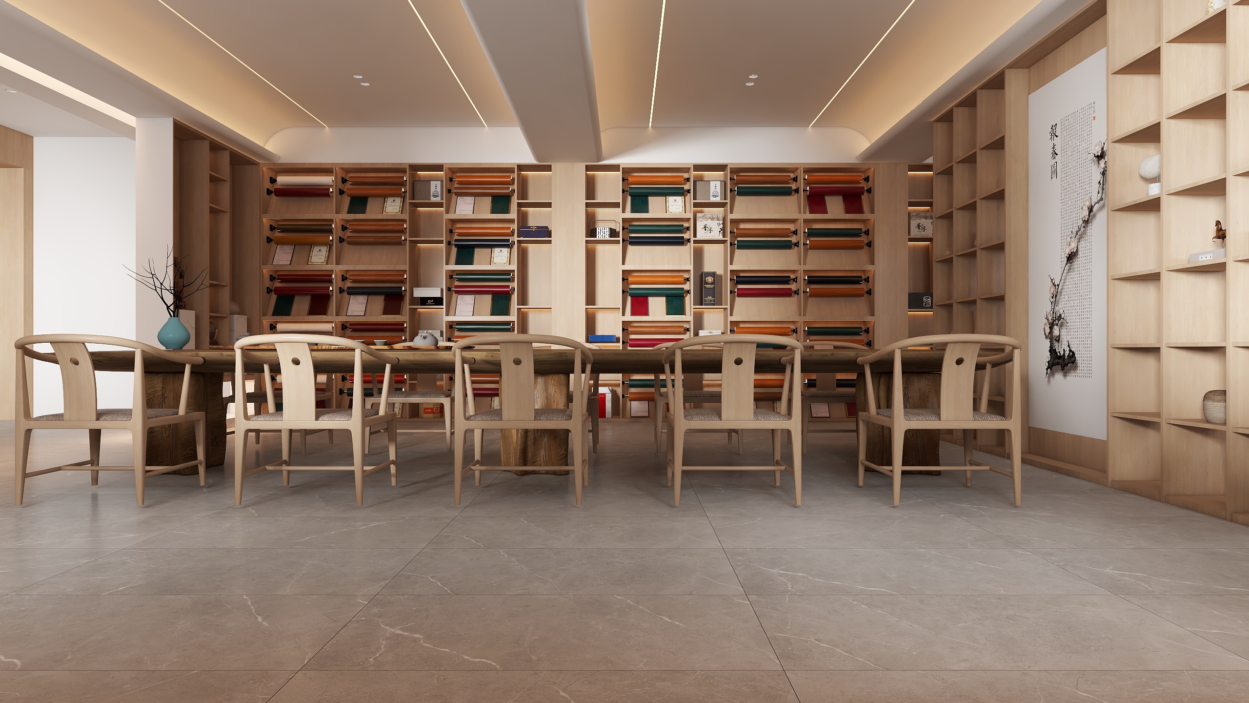 HT一绘途设计工作室-欣兴纸业装帧展厅-装修设计方案