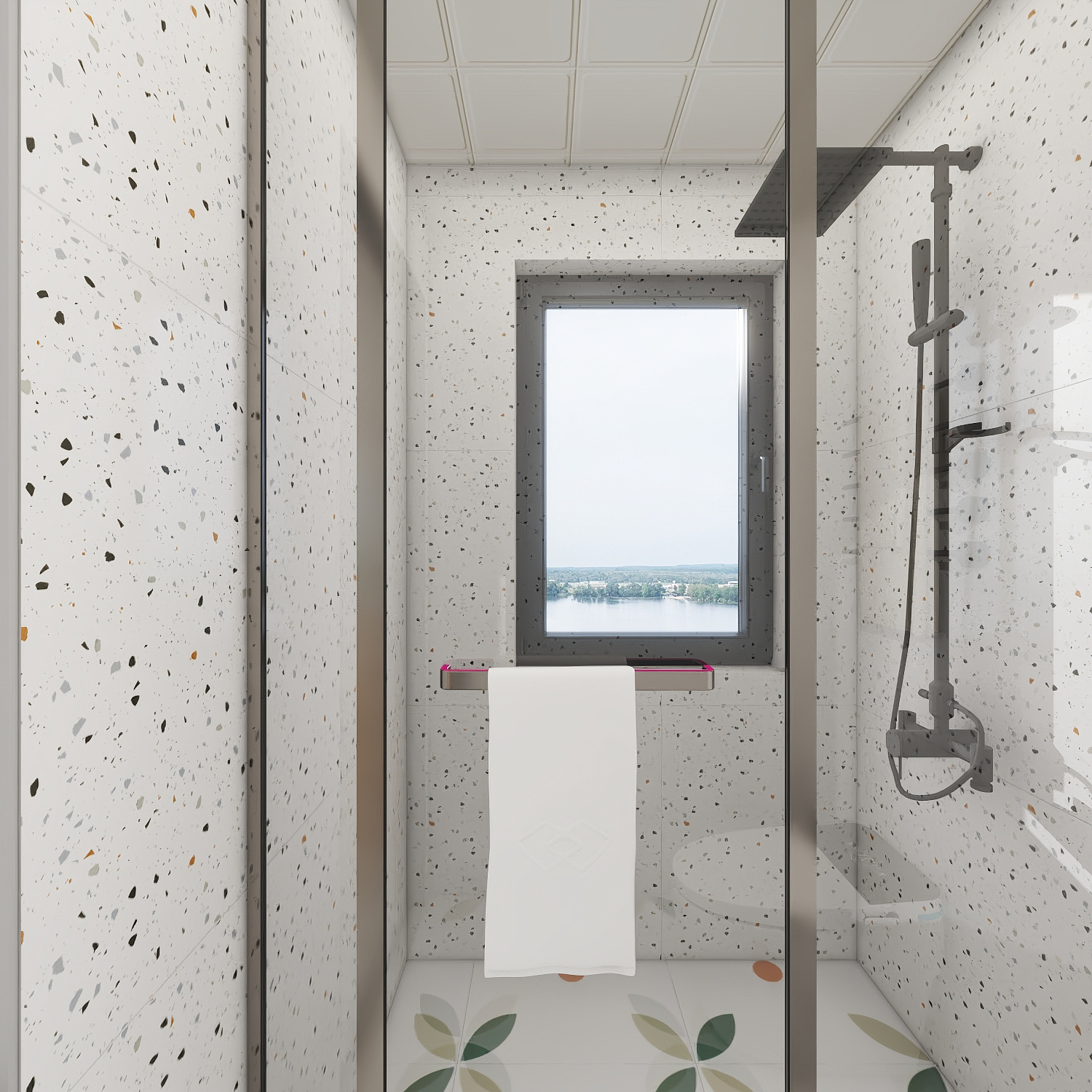 壹诺设计工作室-114㎡4室-原木风一层卫生间装修效果图第3张