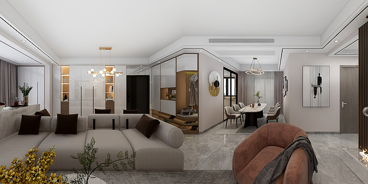 风之言-建发·和玺15栋1604房129平四居室现代简约-装修设计方案