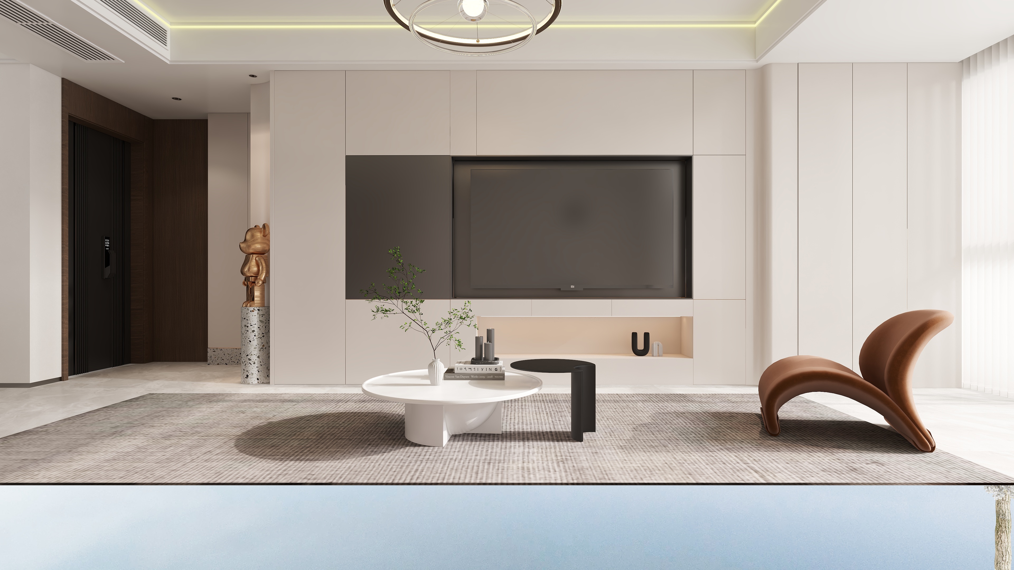 王金保丨設計-2米电视墙做成5米的效果-装修设计方案