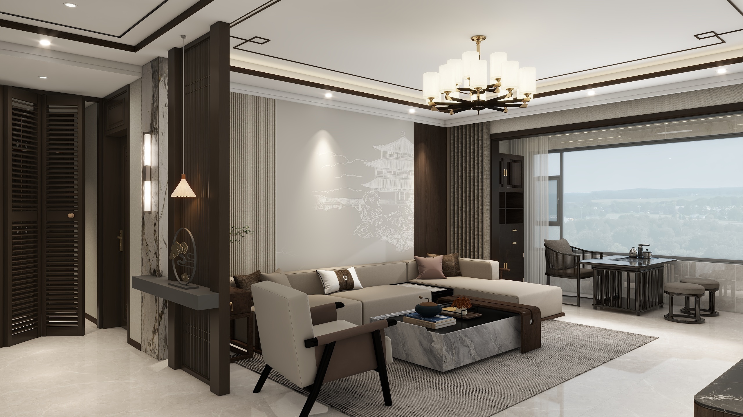 SAINT丶浩-新中式平层150平-装修设计方案