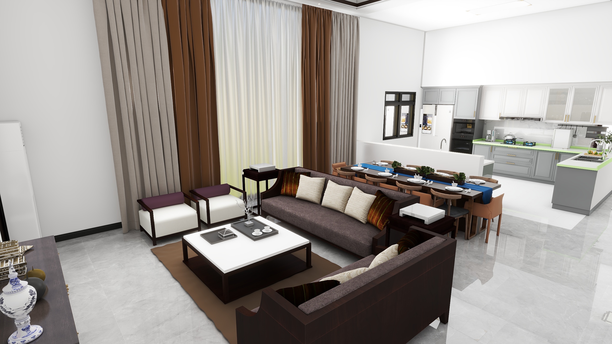 1835*WUwj-蓝田县180㎡4室装修效果图