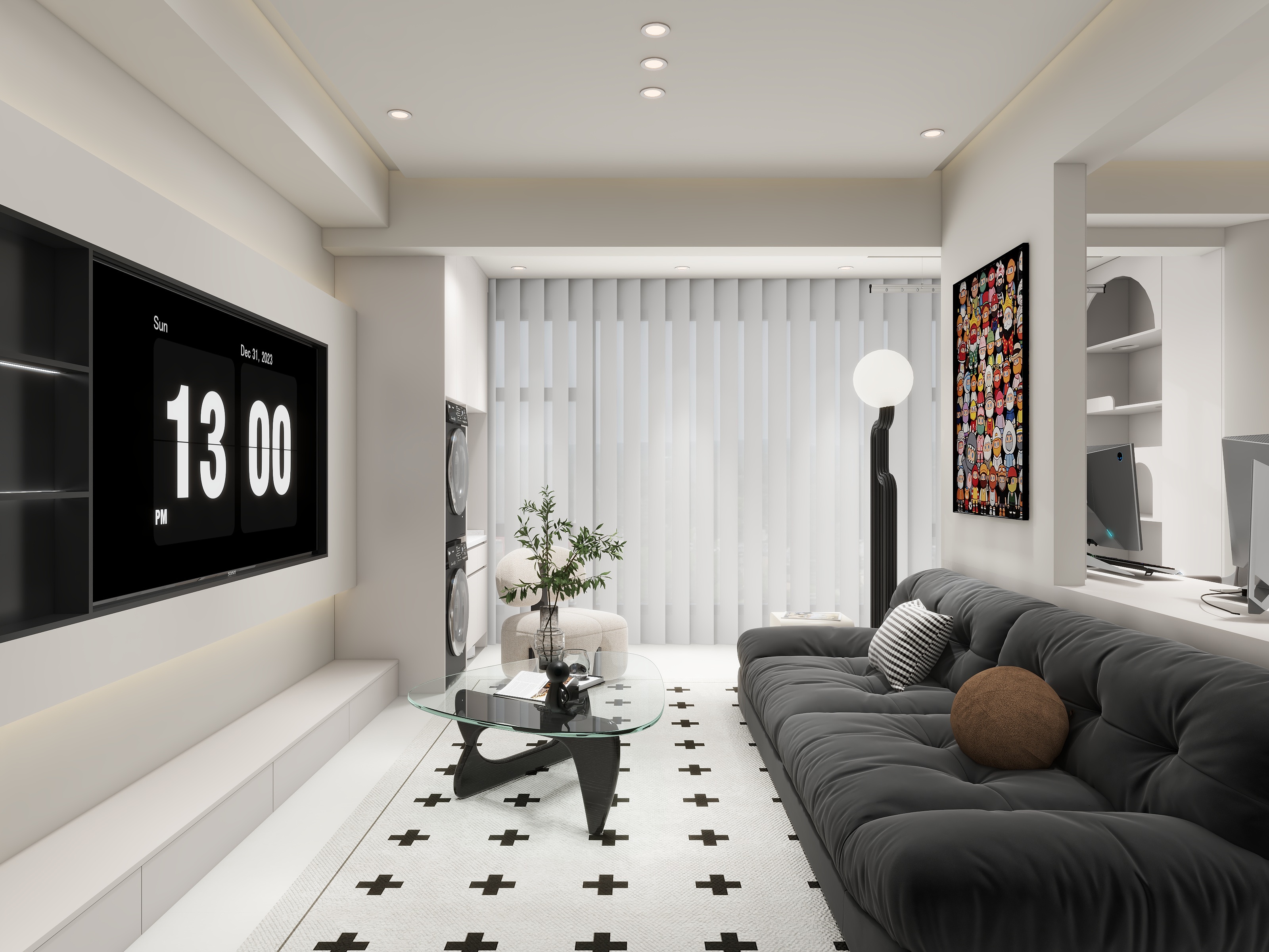 恰逢花开sIhf-2024-0116-黑白奶油-装修设计方案