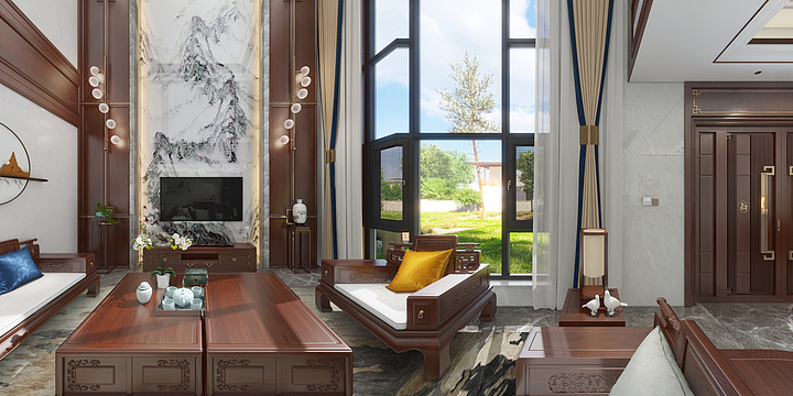 金筑HOME-胡族双拼别墅东户设计-装修设计方案