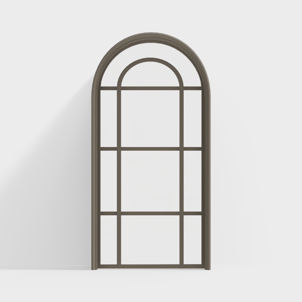 法式拱形落地窗3D模型